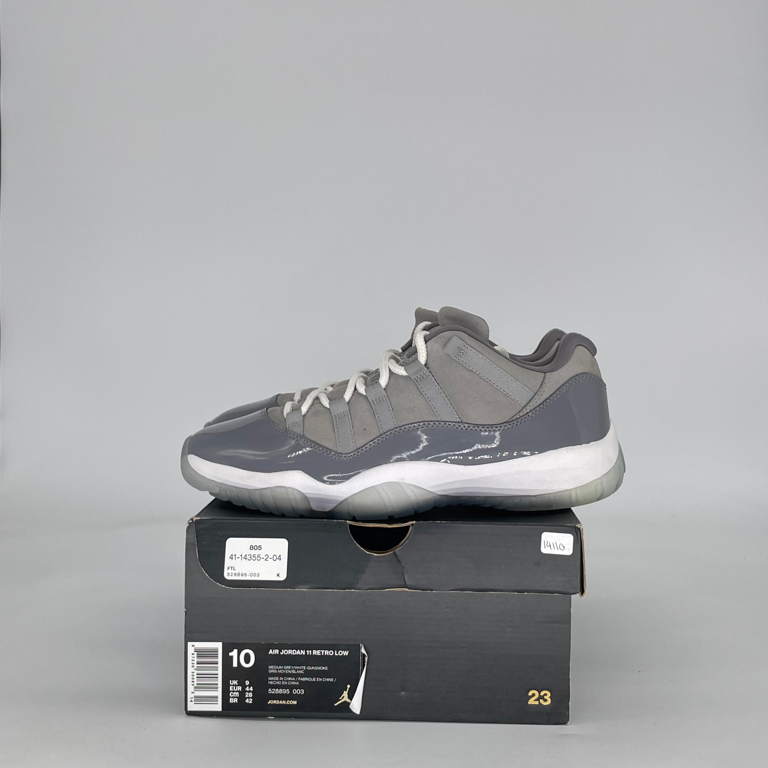 AIR JORDAN 11 LOW COOL GREY 528895-003 SIZE 10/11.5W