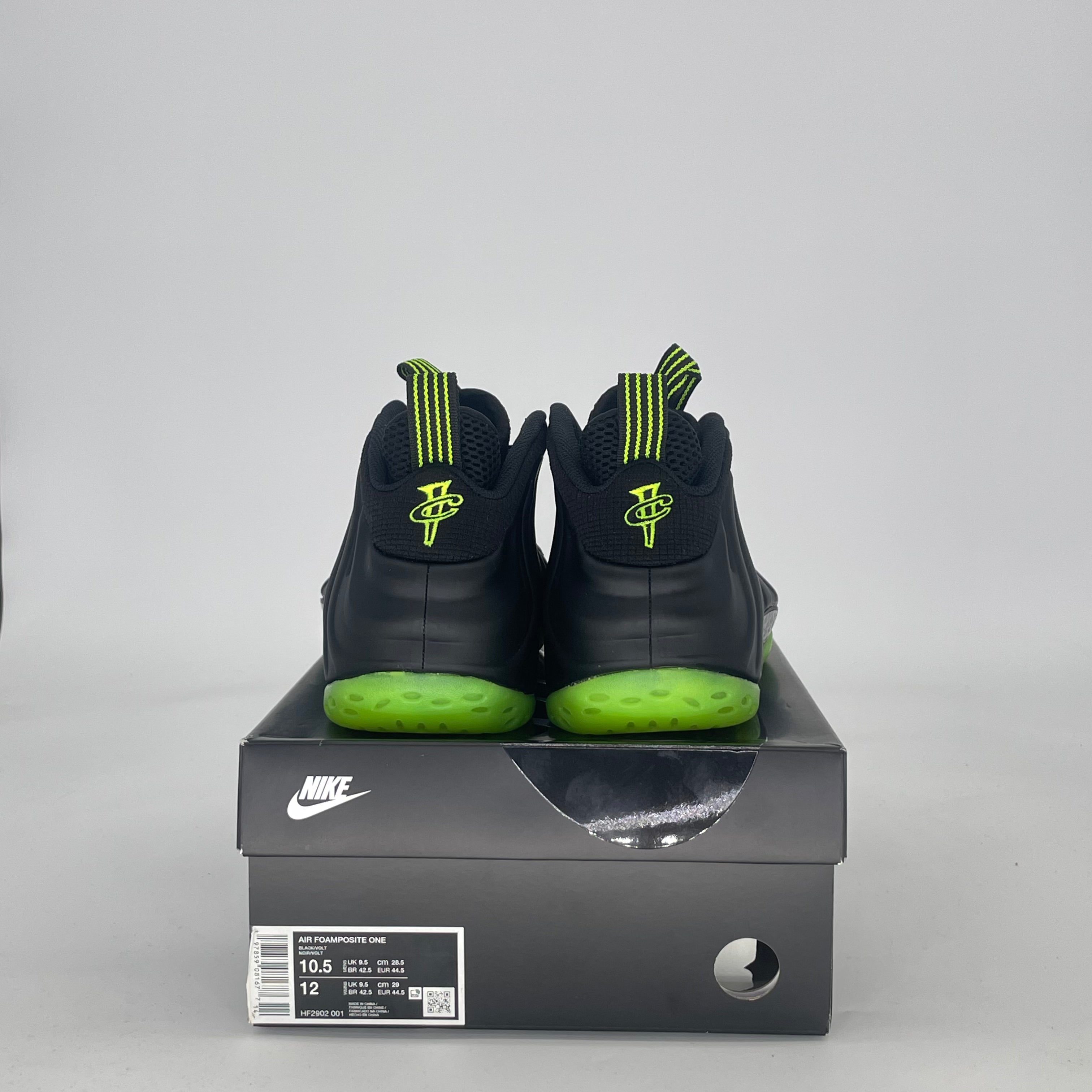 NIKE AIR FOAMPOSITE ONE BLACK VOLT HF2902-001  SIZE 10.5/12W