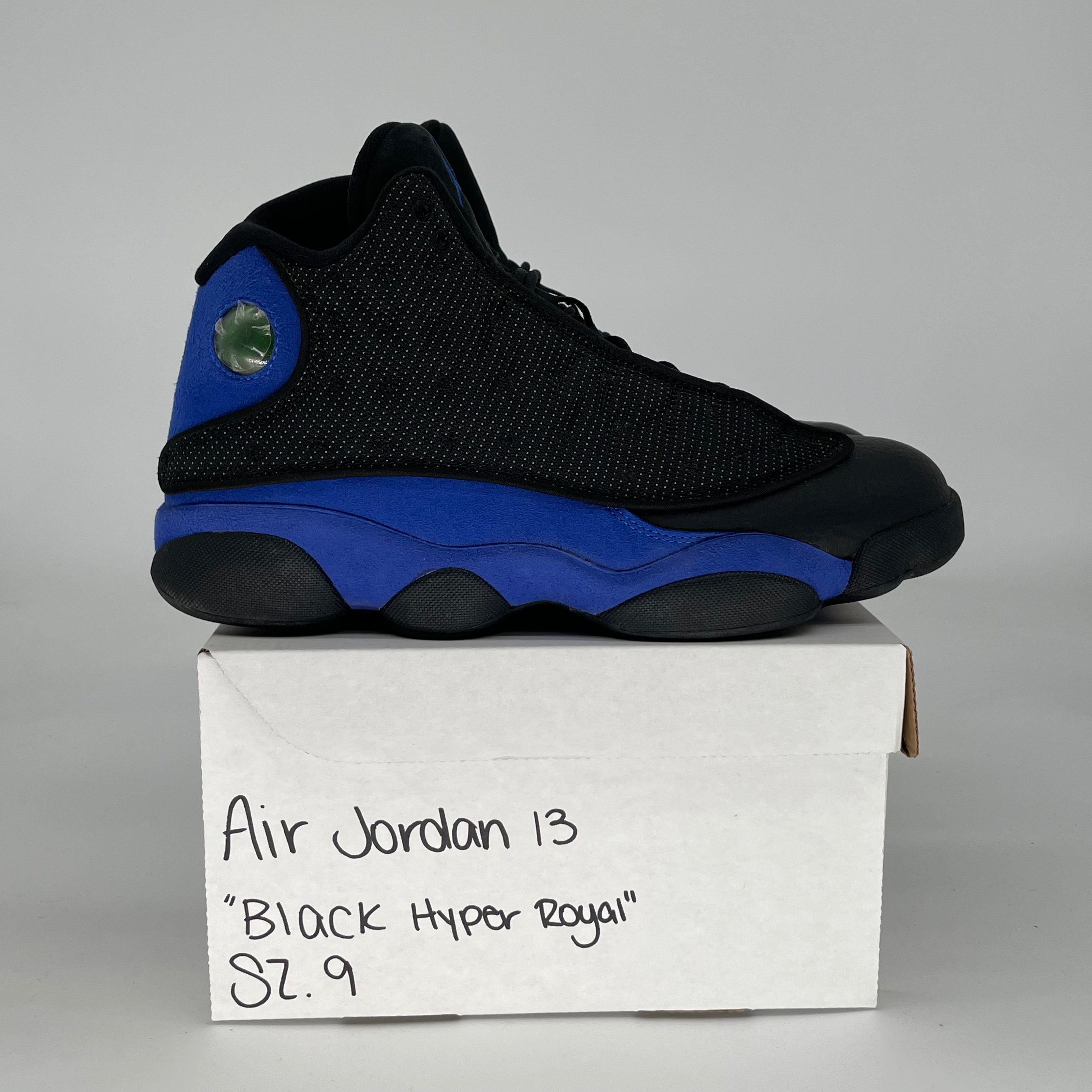 AIR JORDAN 13 BLACK HYPER ROYAL 414571-040 SIZE 9/10.5W