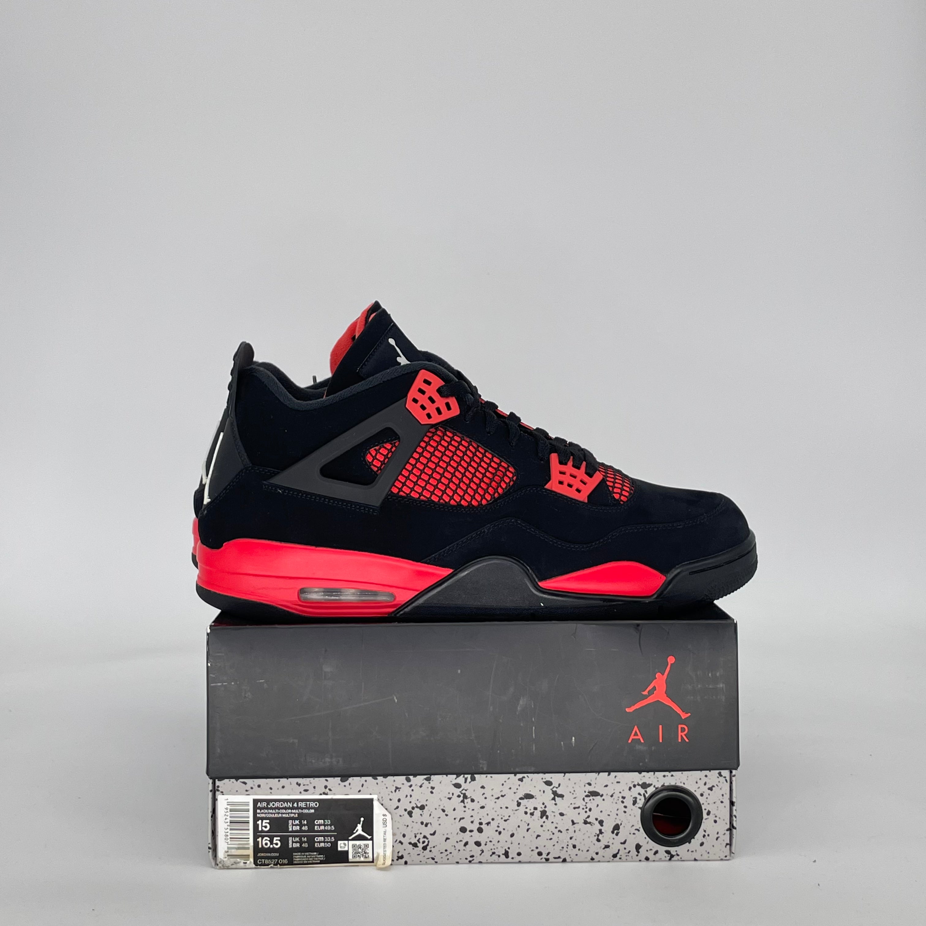 AIR JORDAN 4 RED THUNDER CT8527-016 SIZE 15/16.5W