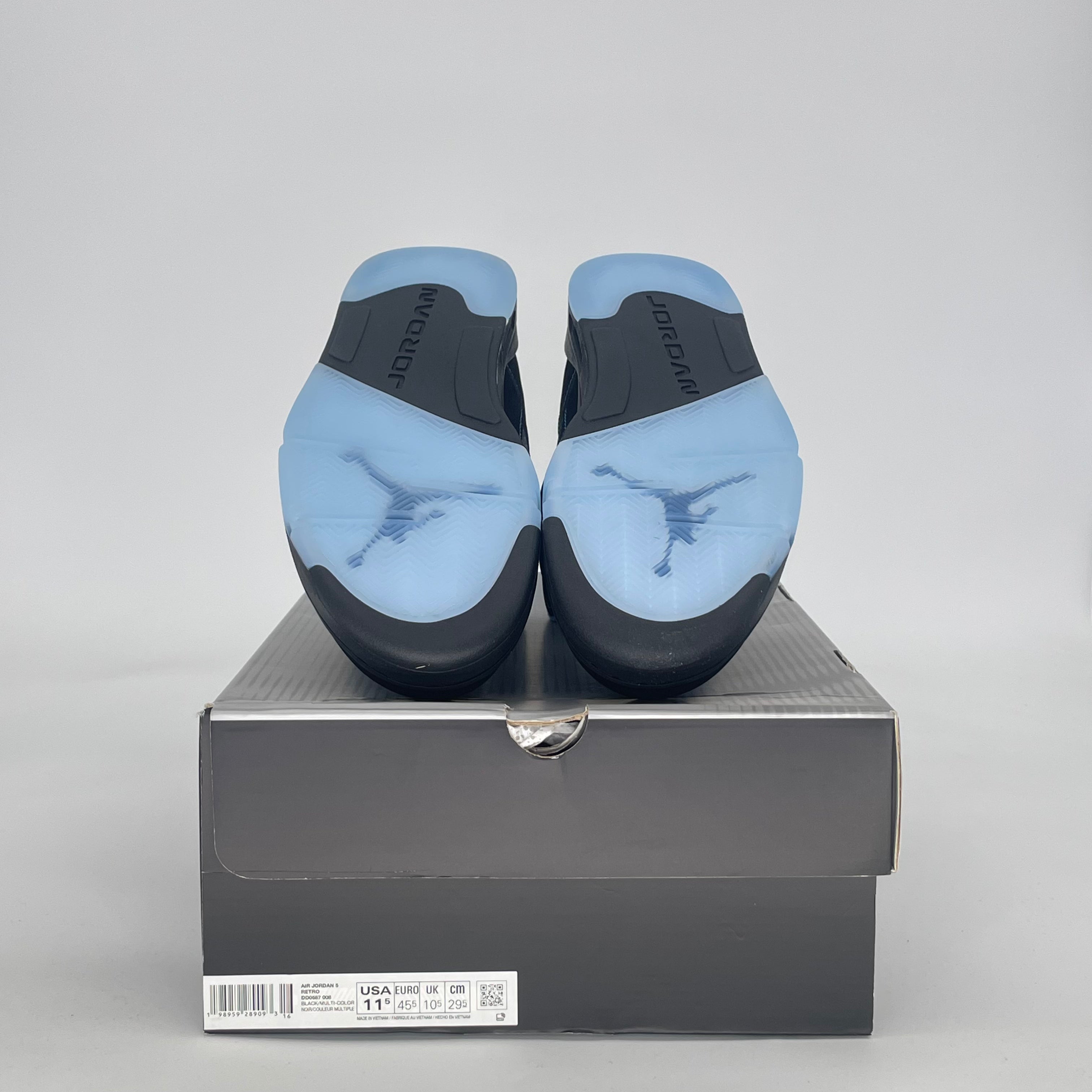 AIR JORDAN 5 BLACK UNIVERSITY BLUE DD0587-008 SIZE 11.5/13W