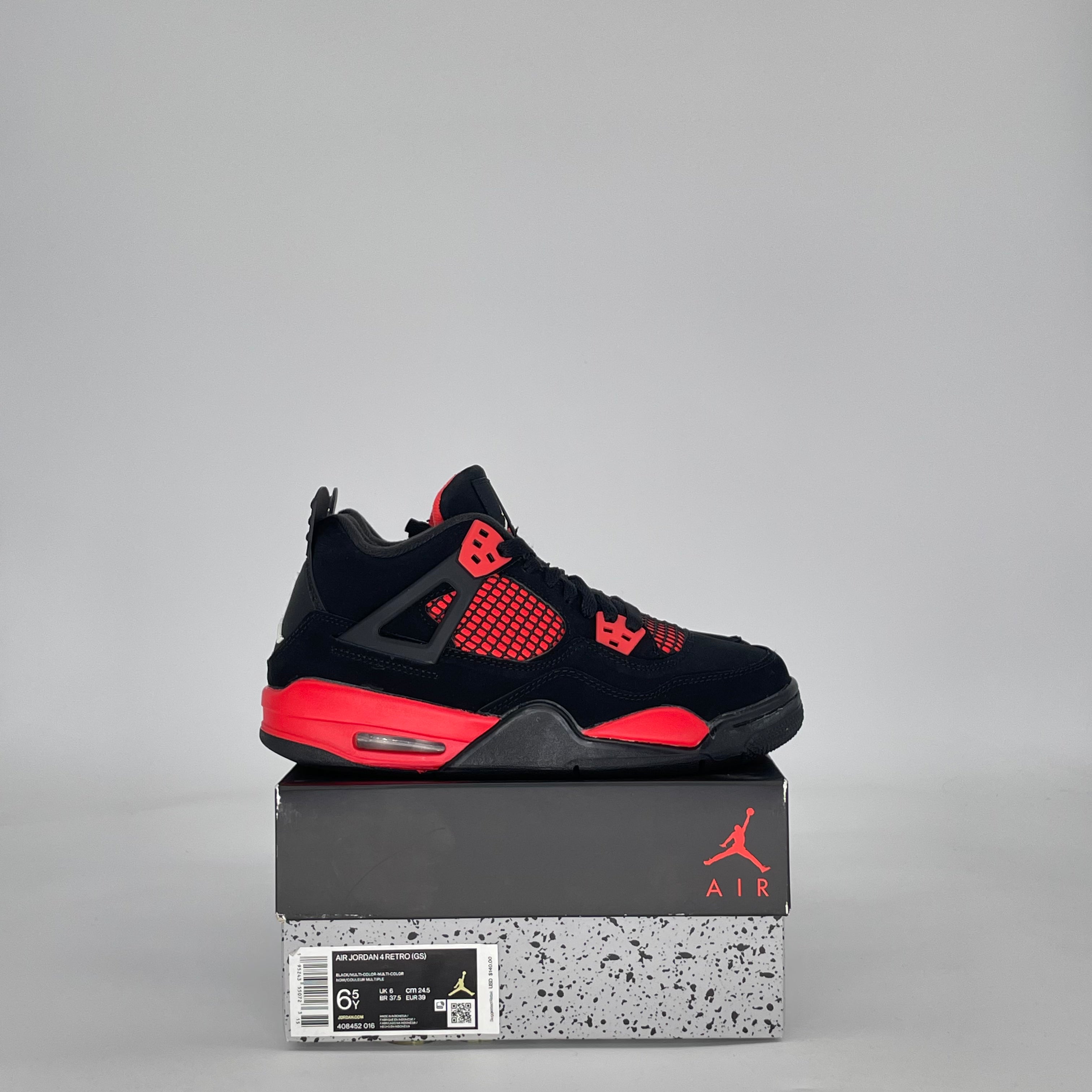 AIR JORDAN 4 RED THUNDER 408452-016 SIZE 6.5/8W GS