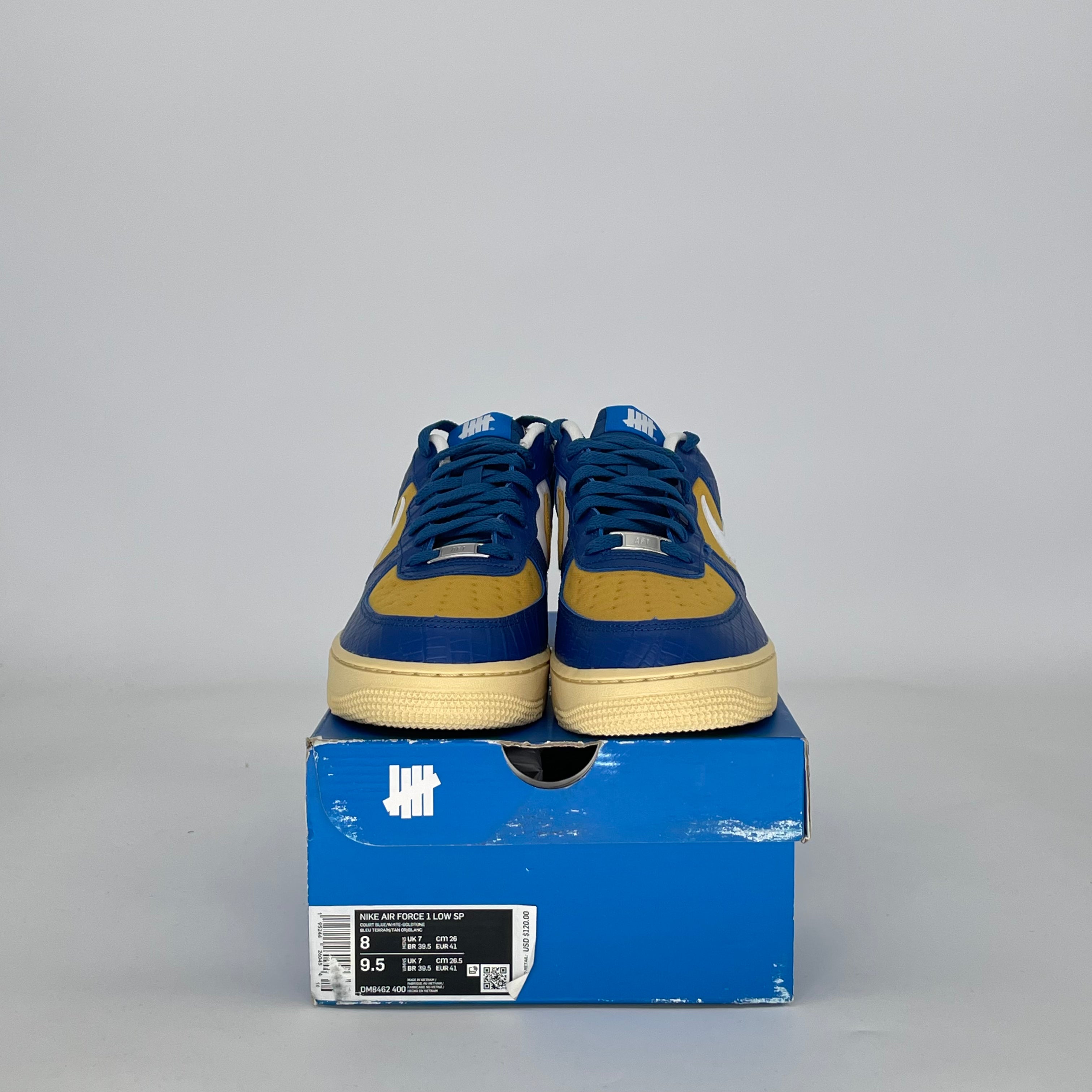 NIKE AIR FORCE 1 LOW UNDEFEATED 5 ON IT BLUE YELLOW DM8462-400 SIZE 8/9.5W