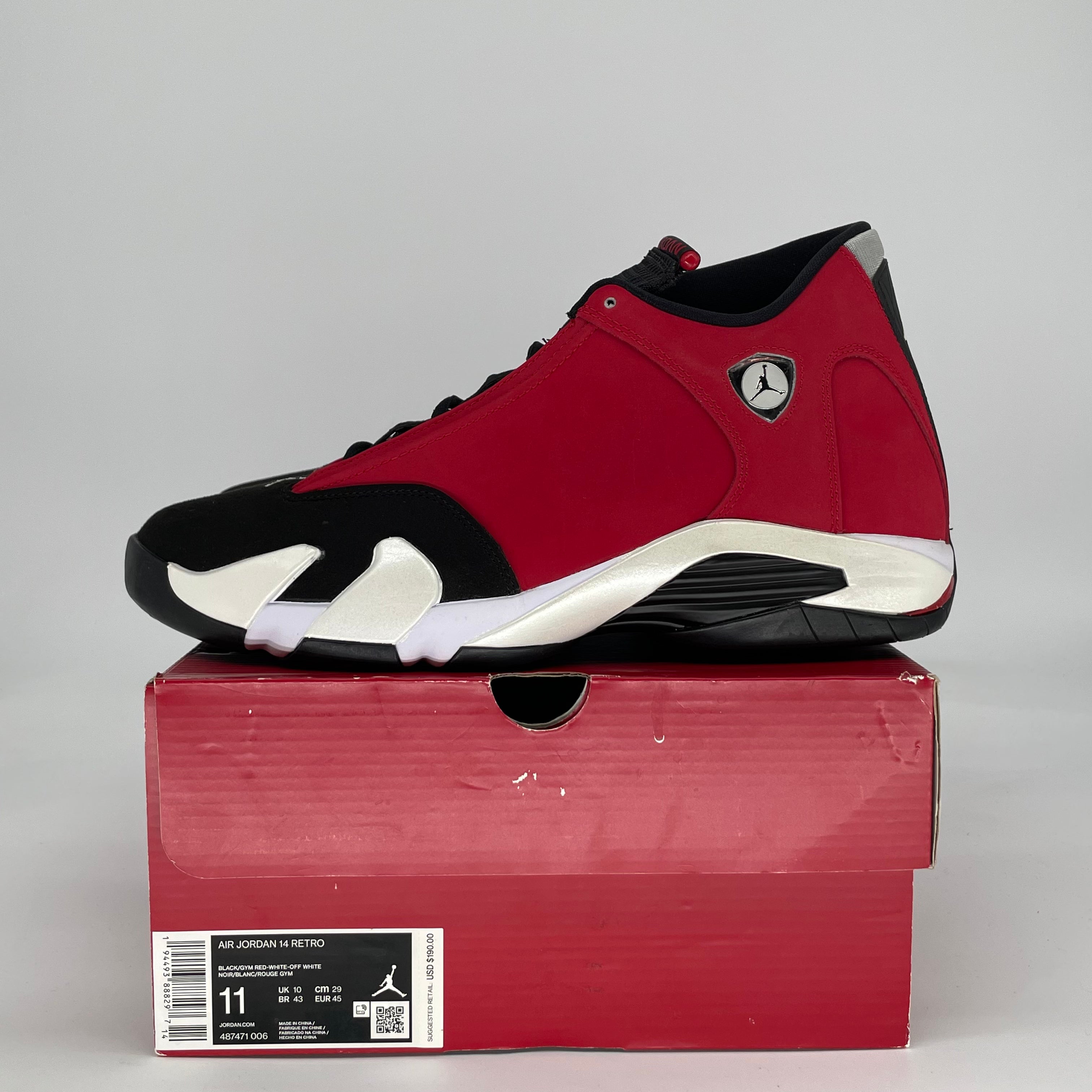 AIR JORDAN 14 GYM RED TORO 487471-006 SIZE 11/12.5W