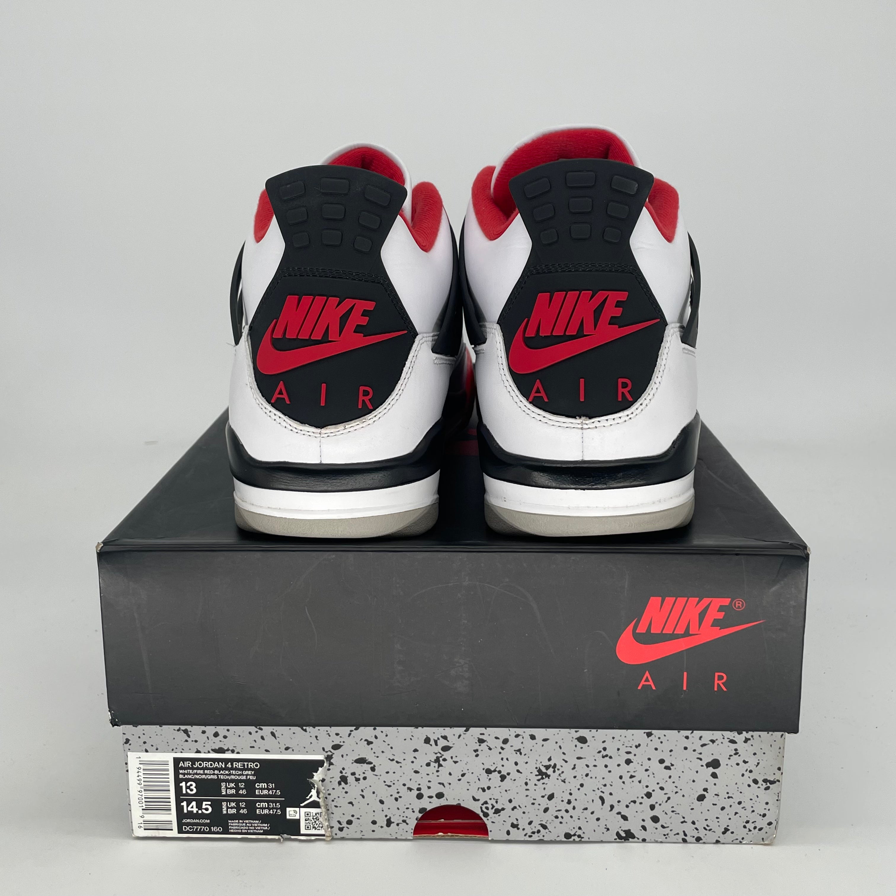 AIR JORDAN 4 FIRE RED DC7770-160 SIZE 13/14.5W