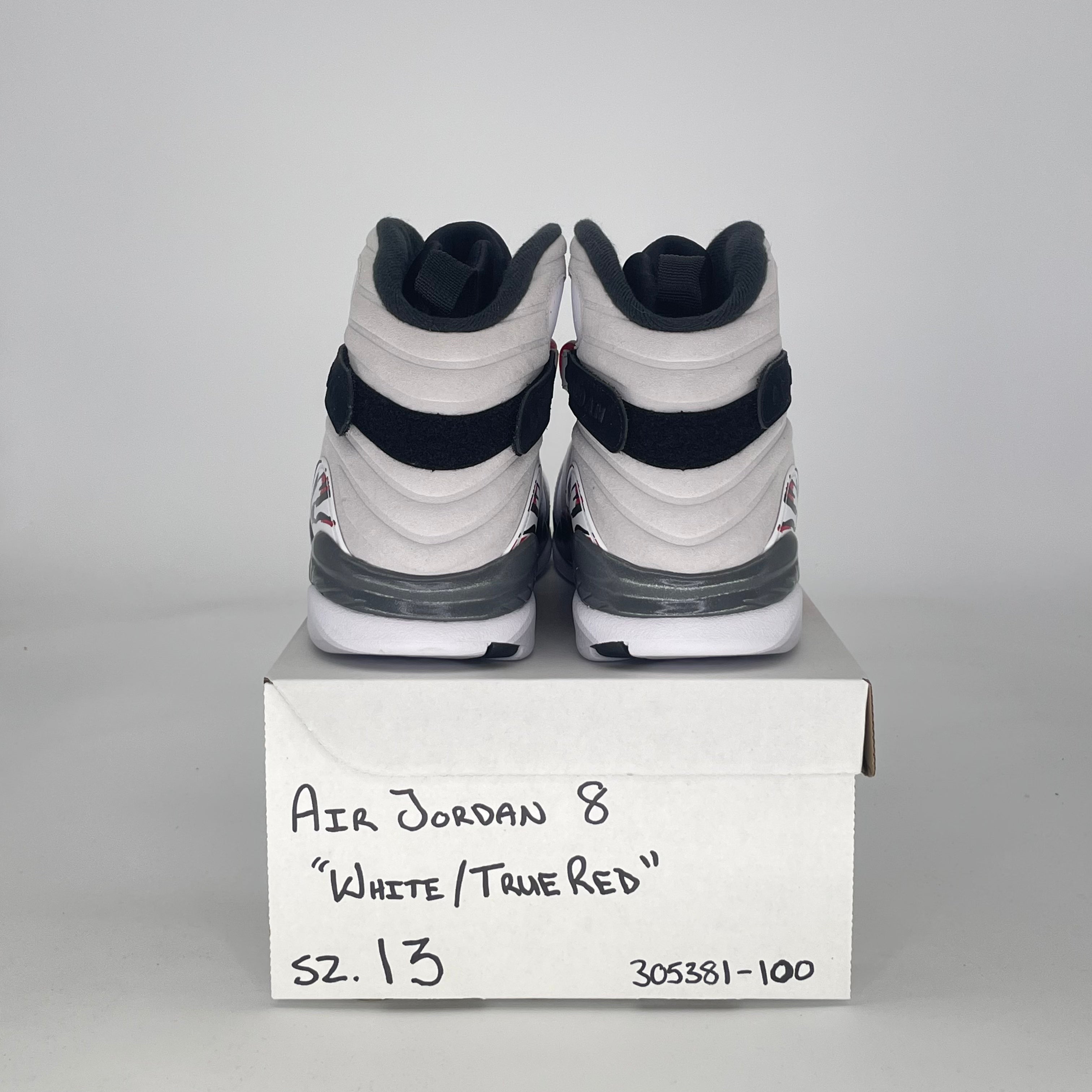AIR JORDAN 8 WHITE TRUE RED 305381-100 SIZE 13/14.5W