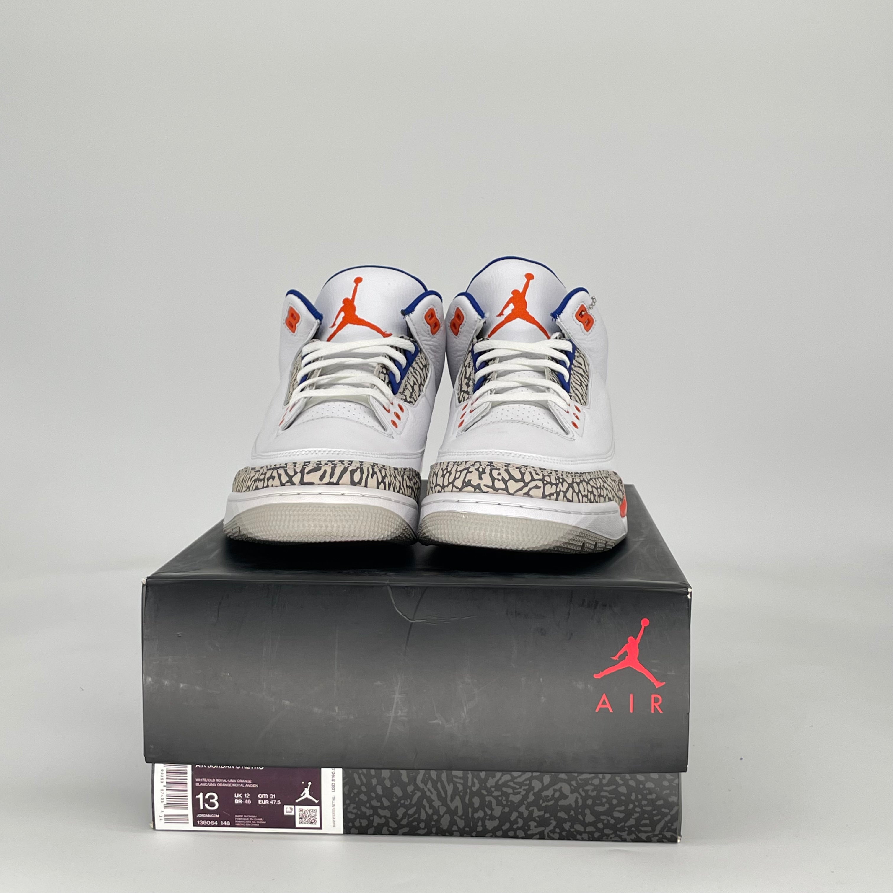 AIR JORDAN 3 KNICKS 136064-148 SIZE 13/14.5W