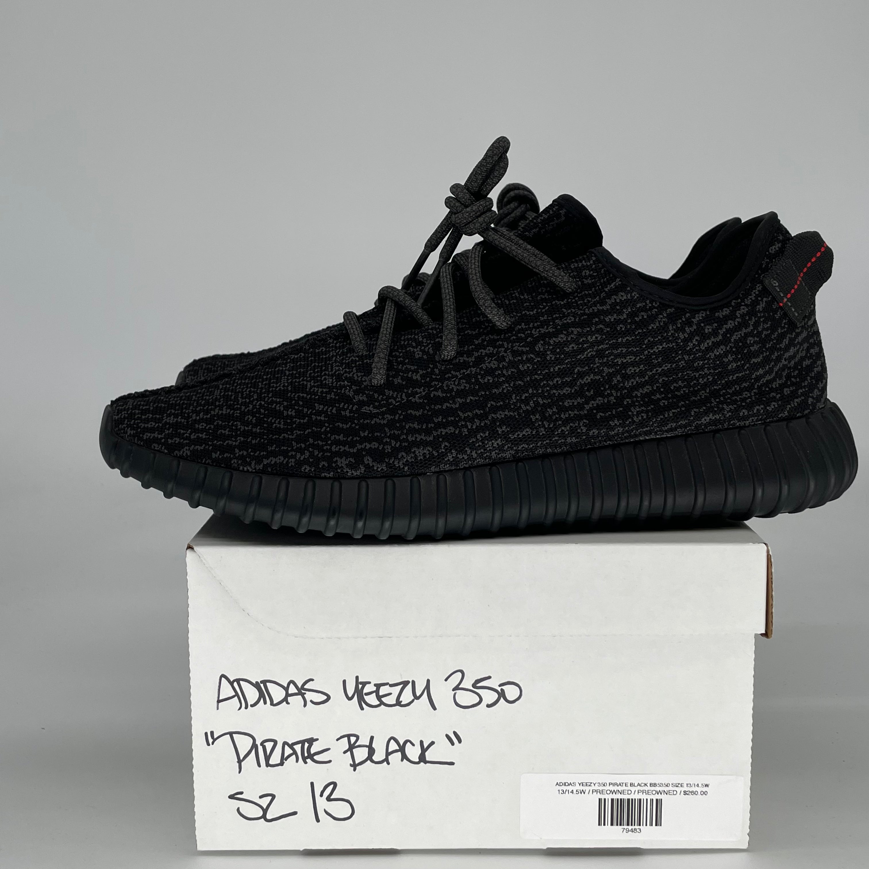 ADIDAS YEEZY 350 PIRATE BLACK (2023) BB5350 SIZE 13/14.5W