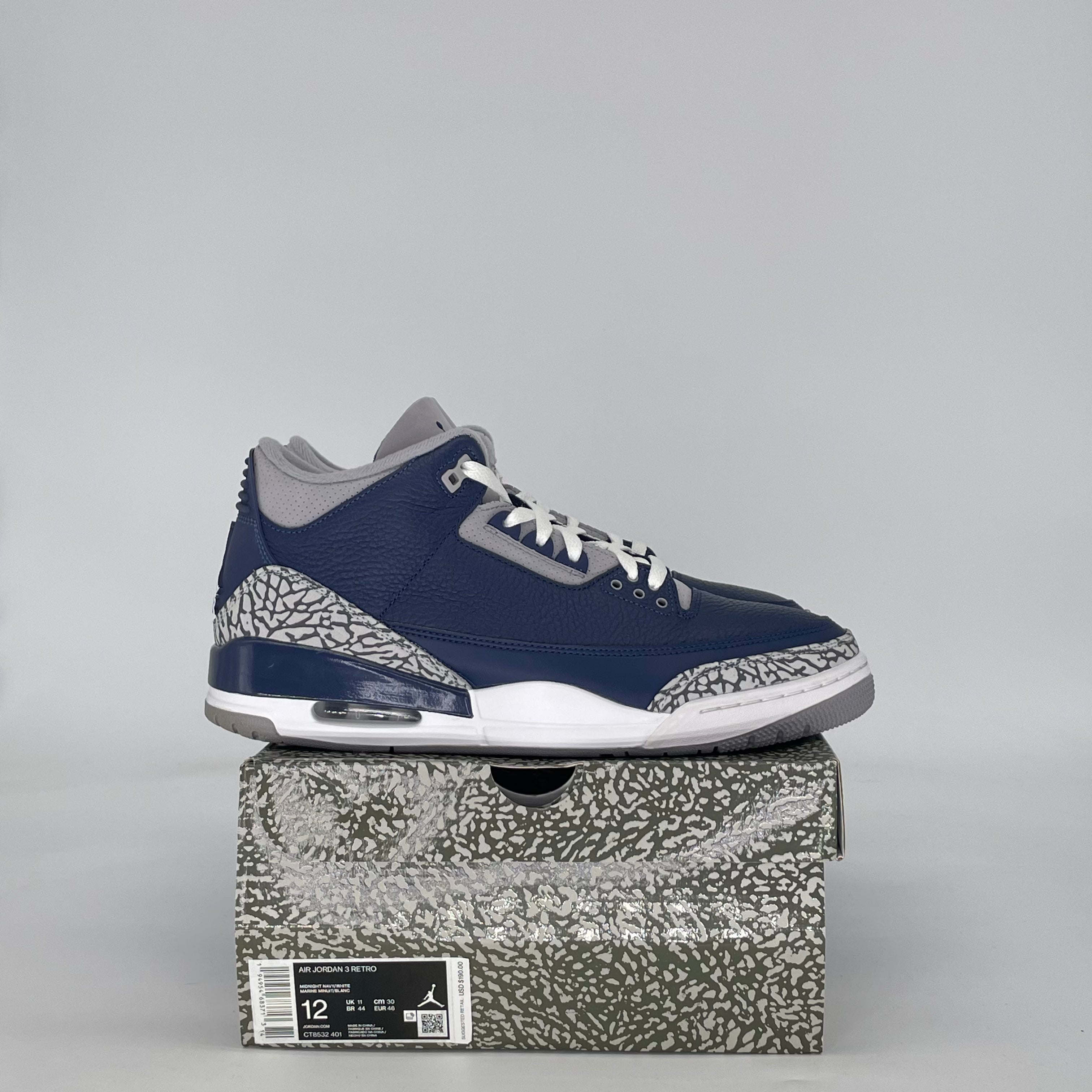 AIR JORDAN 3 GEORGETOWN (2021) CT8532-401 SIZE 12/13.5W