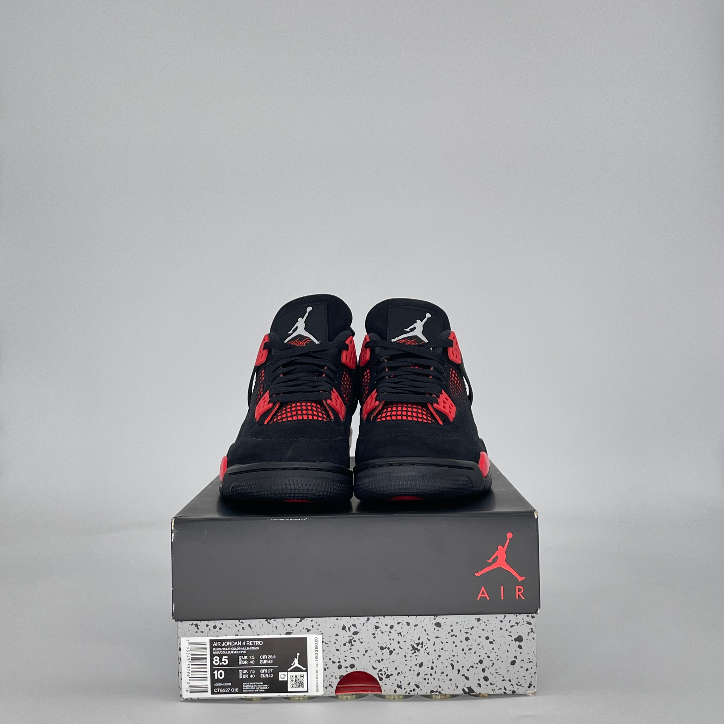 AIR JORDAN 4 RED THUNDER CT8527-016 SIZE 8.5/10W