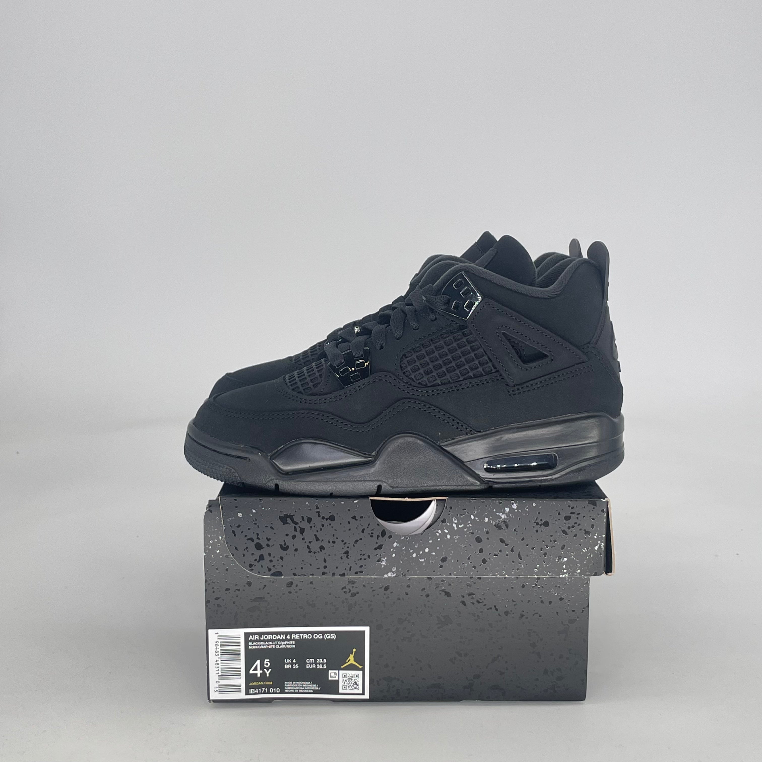 AIR JORDAN 4 BLACK CAT IB4171-010 SIZE 4.5/6W GS