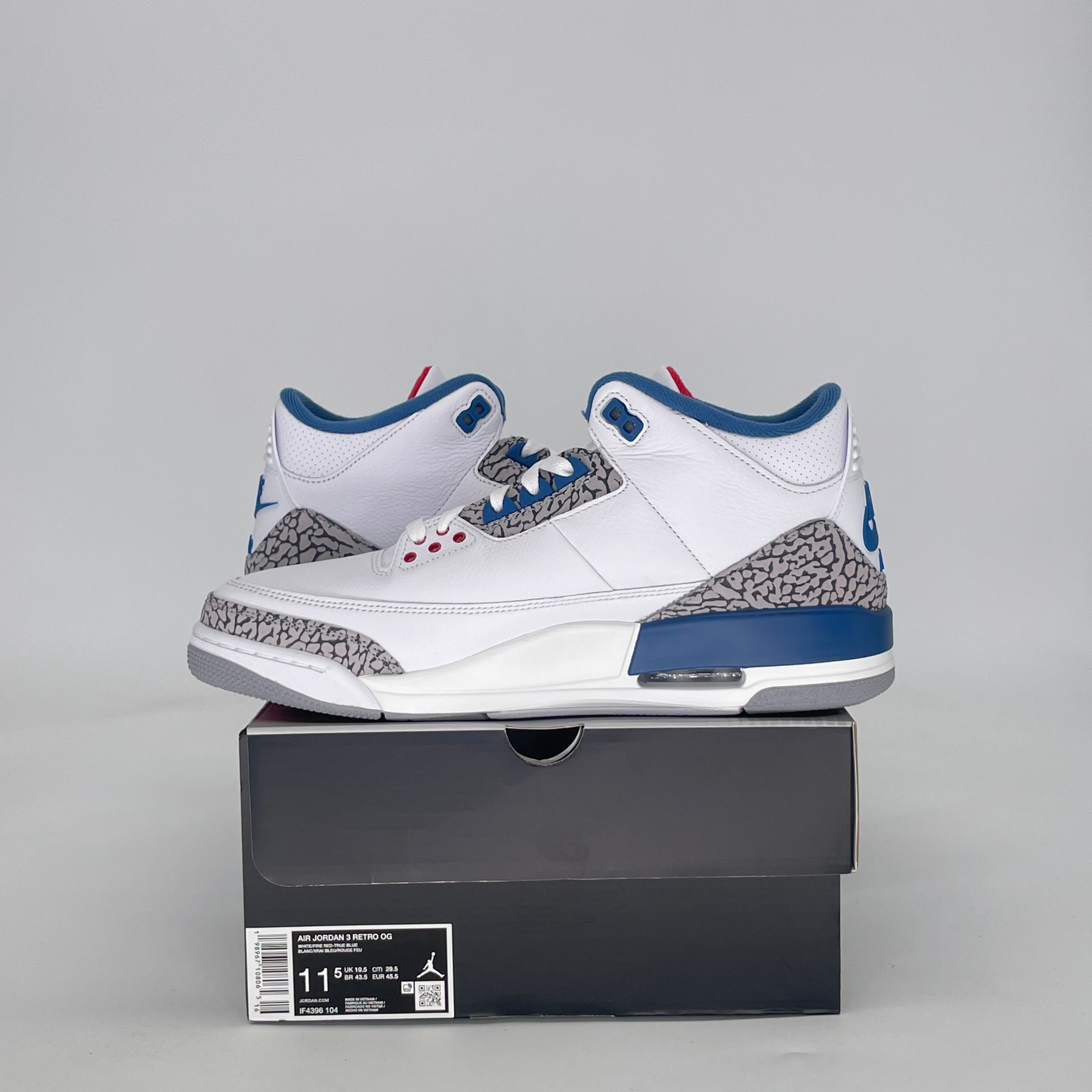 AIR JORDAN 3 TRUE BLUE IF4396-104 SIZE 11.5/13W
