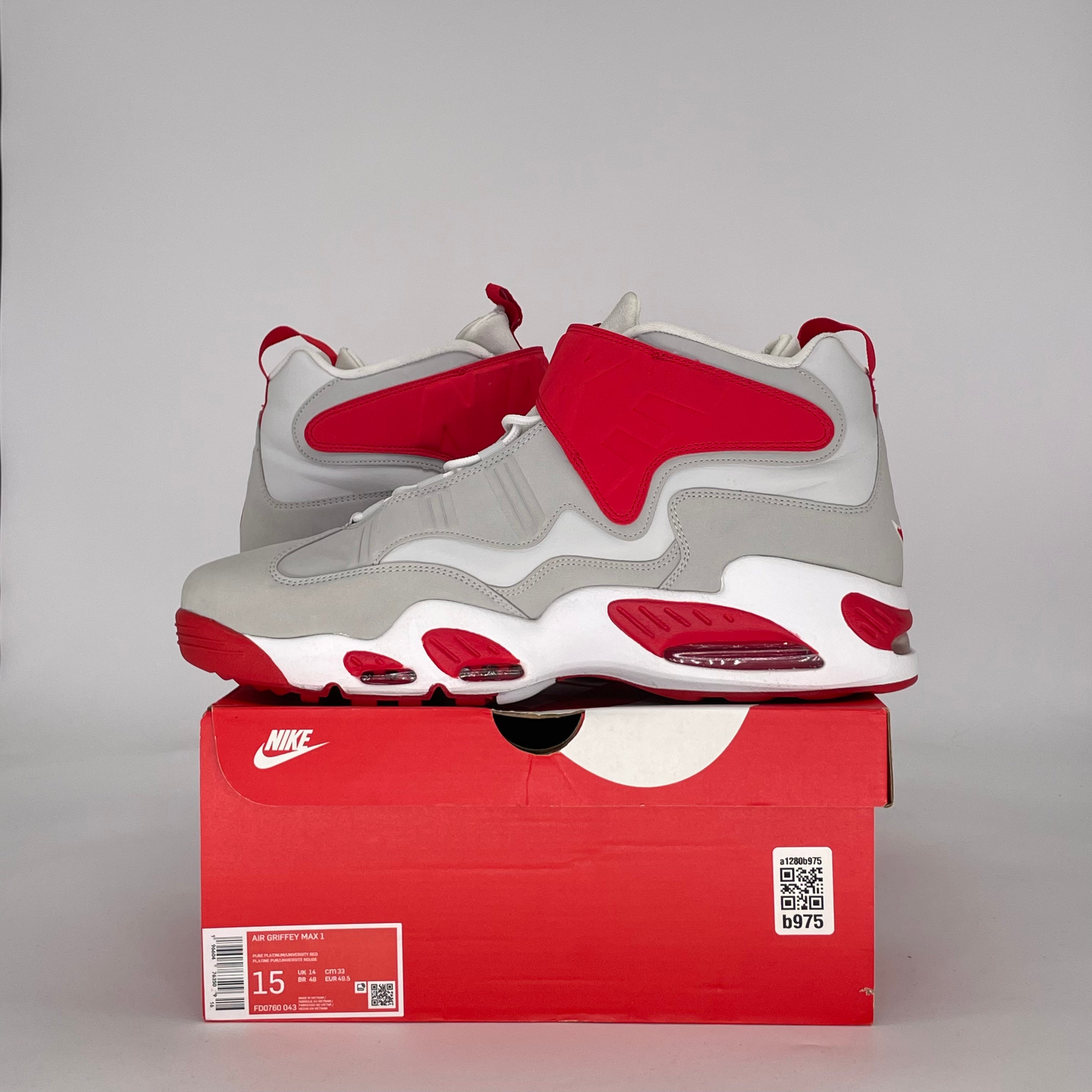 NIKE AIR GRIFFEY MAX 1 CINCINNATI REDS FD0760-043 SIZE 15/16.5W
