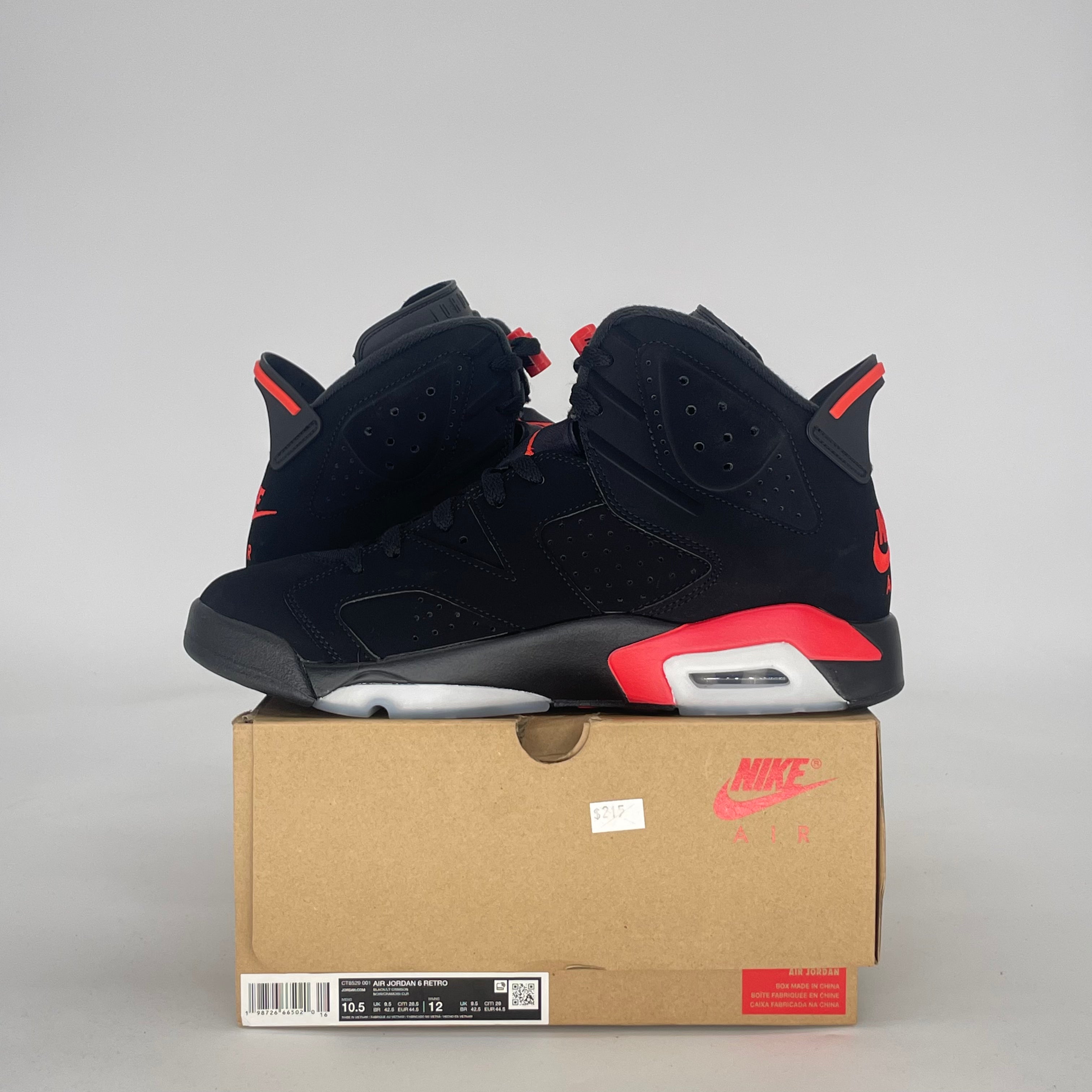AIR JORDAN 6 INFRARED SALESMAN CT8529-001 SIZE 10.5/12W