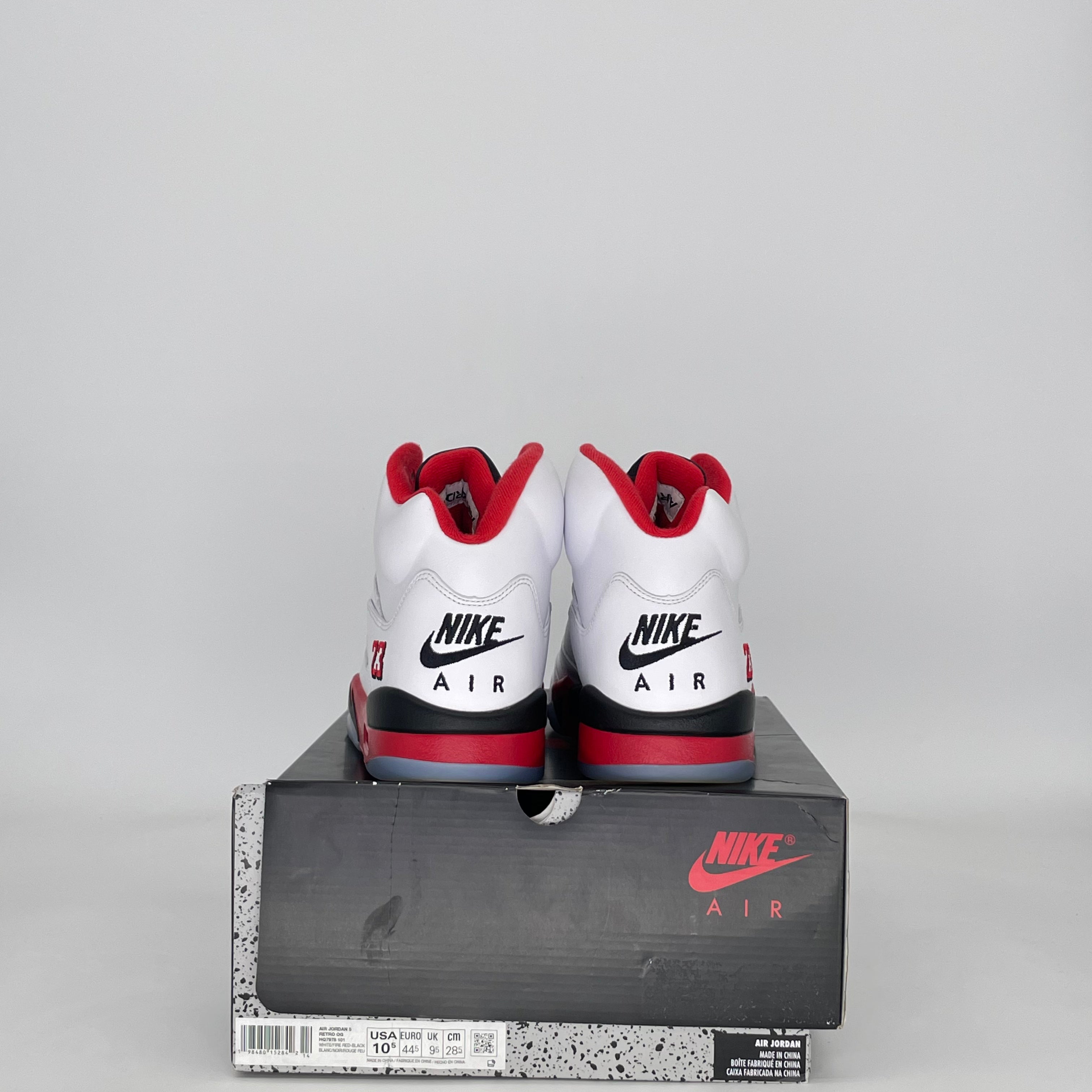 AIR JORDAN 5 FIRE RED BLACK TONGUE HQ7978-101 SIZE 10.5/12W