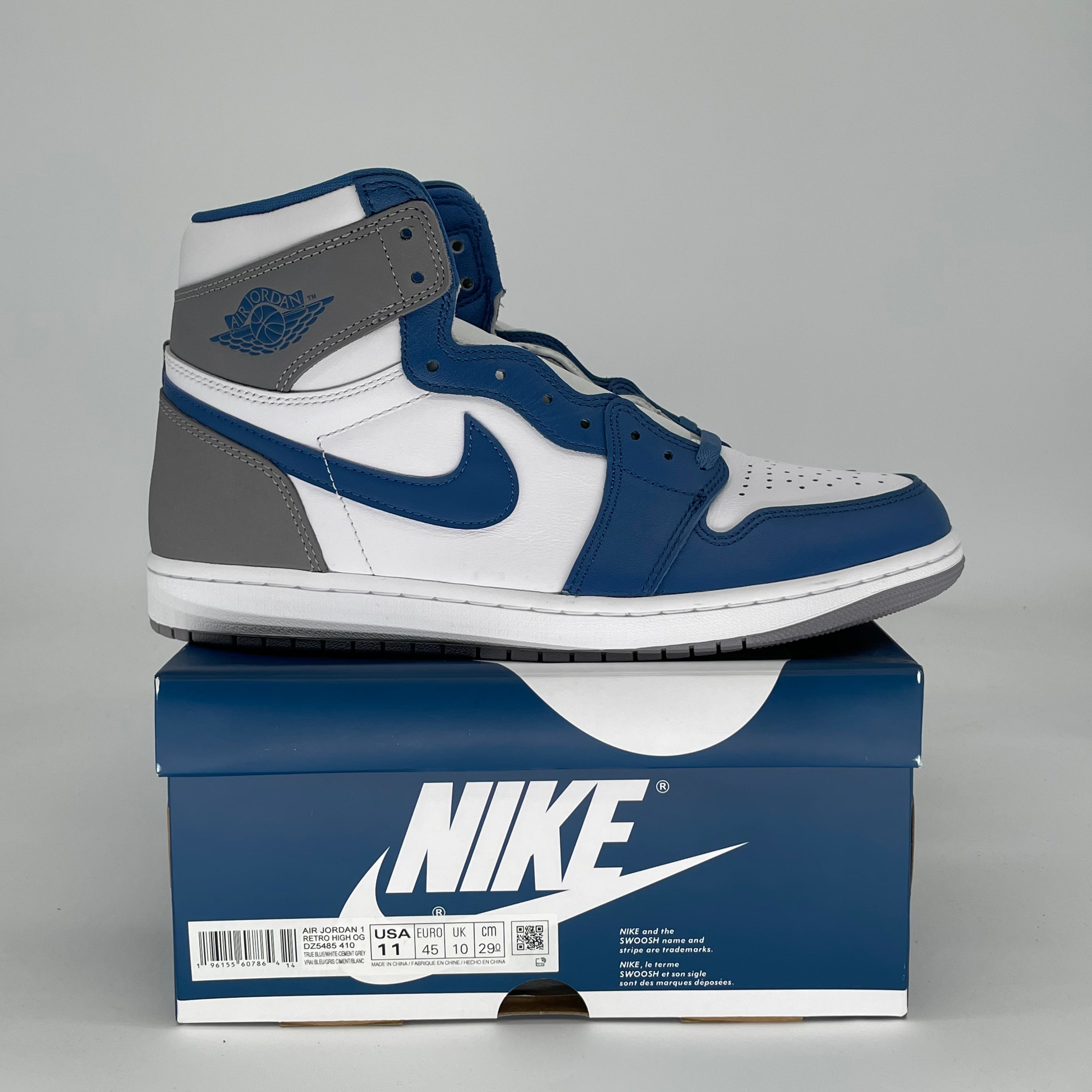AIR JORDAN 1 TRUE BLUE DZ5485-410 SIZE 11/12.5W