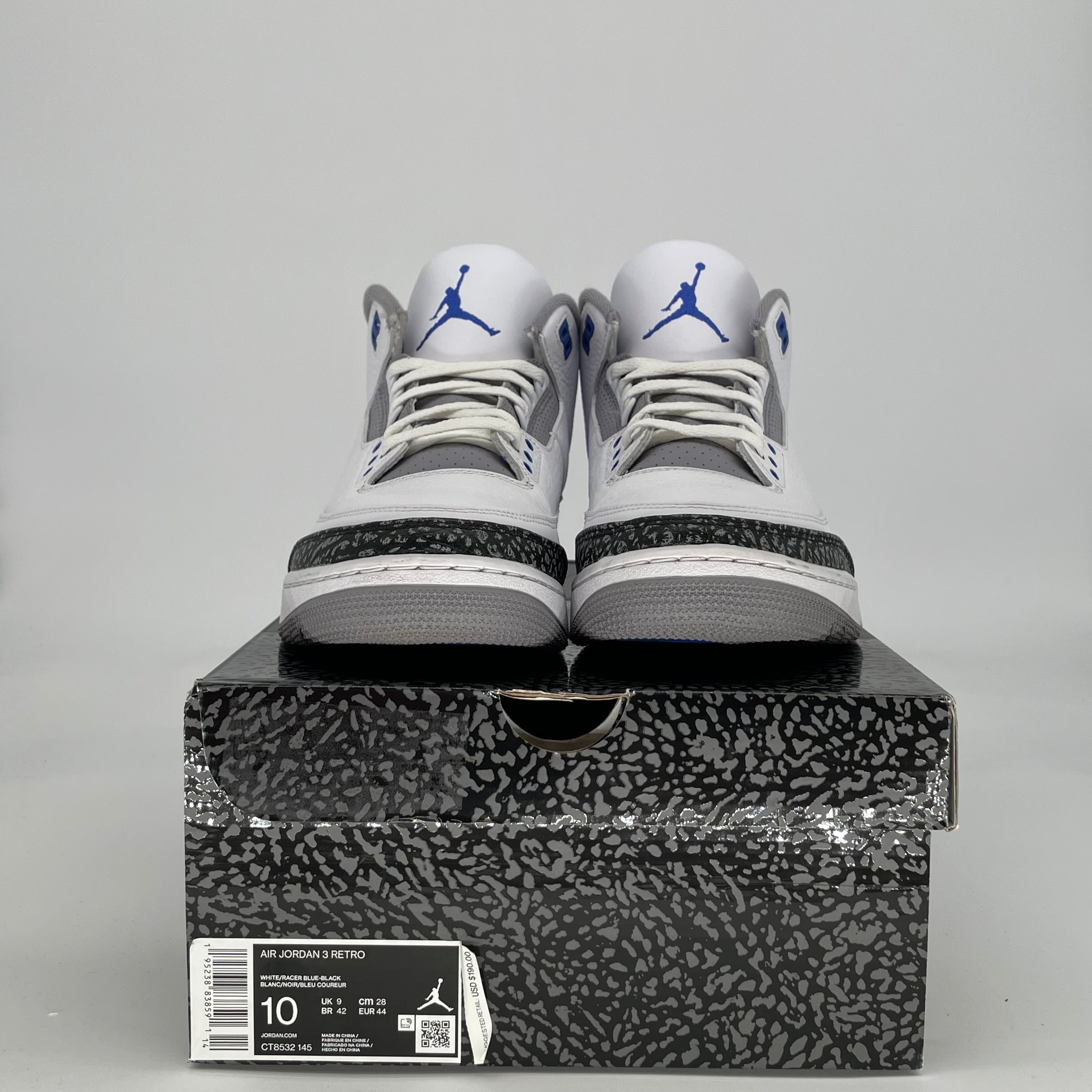 AIR JORDAN 3 RACER BLUE CT8532-145 SIZE 10/11.5W
