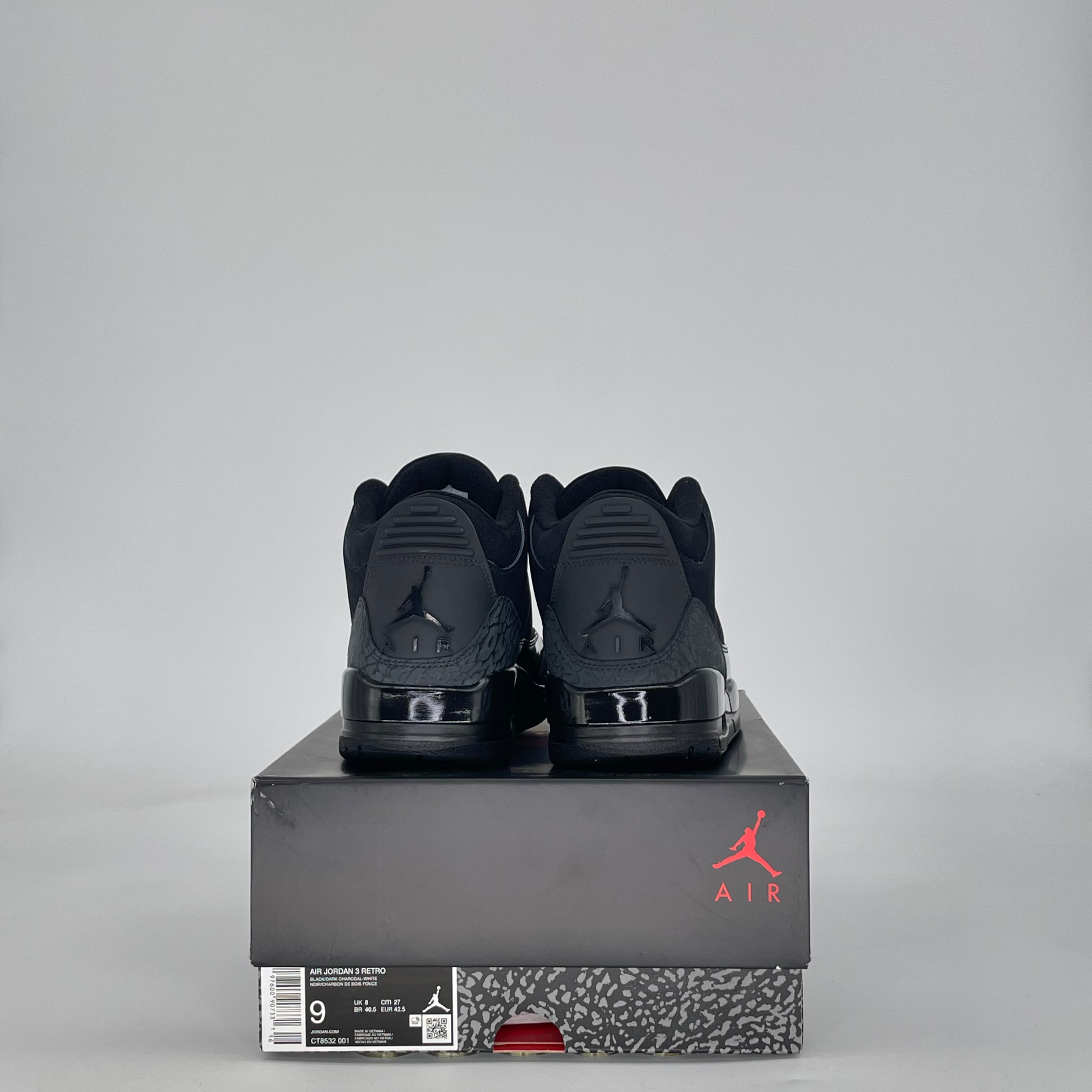 AIR JORDAN 3 BLACK CAT CT8532-001 SIZE 9/10.5W