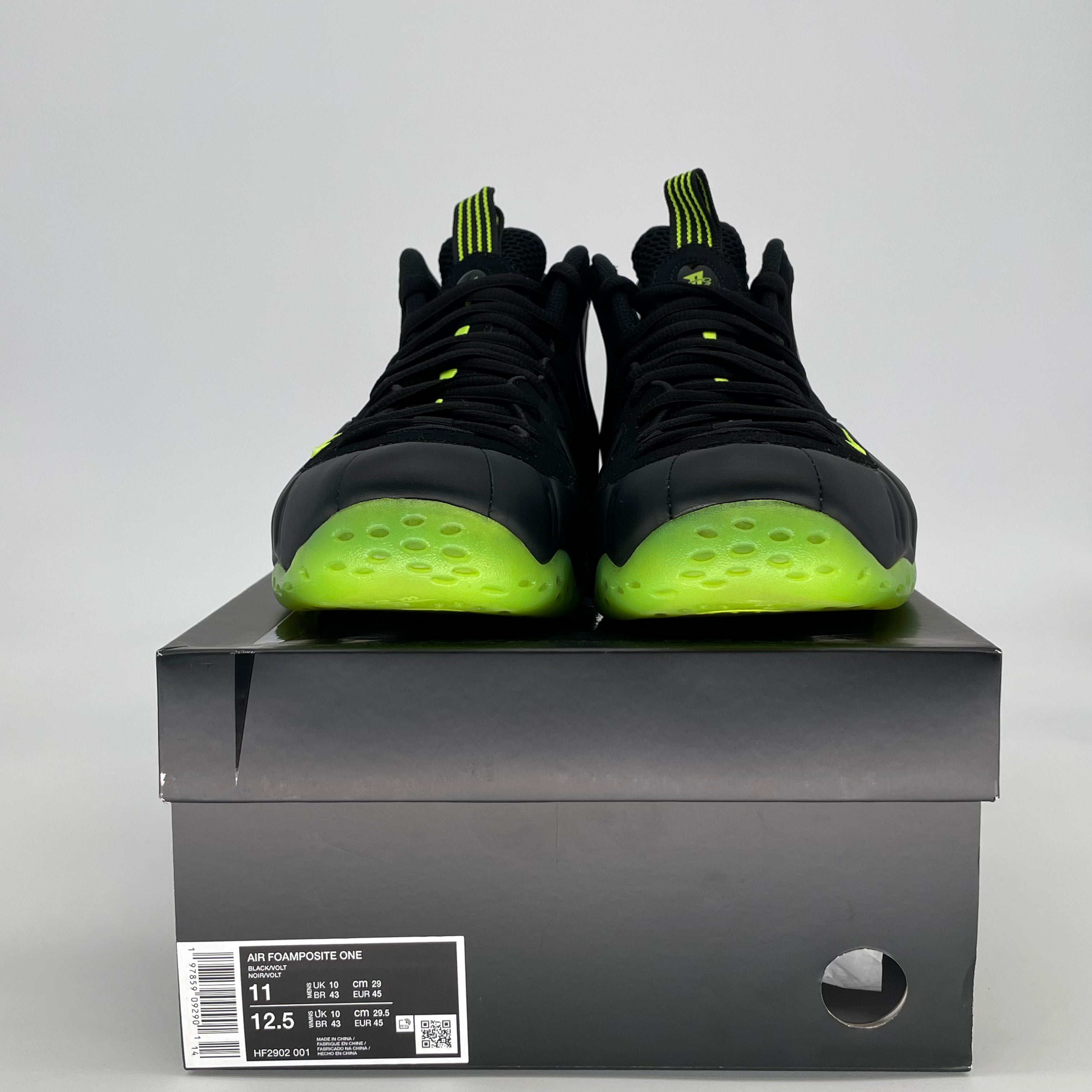 NIKE AIR FOAMPOSITE ONE BLACK VOLT HF2902-001 SIZE 11/12.5W