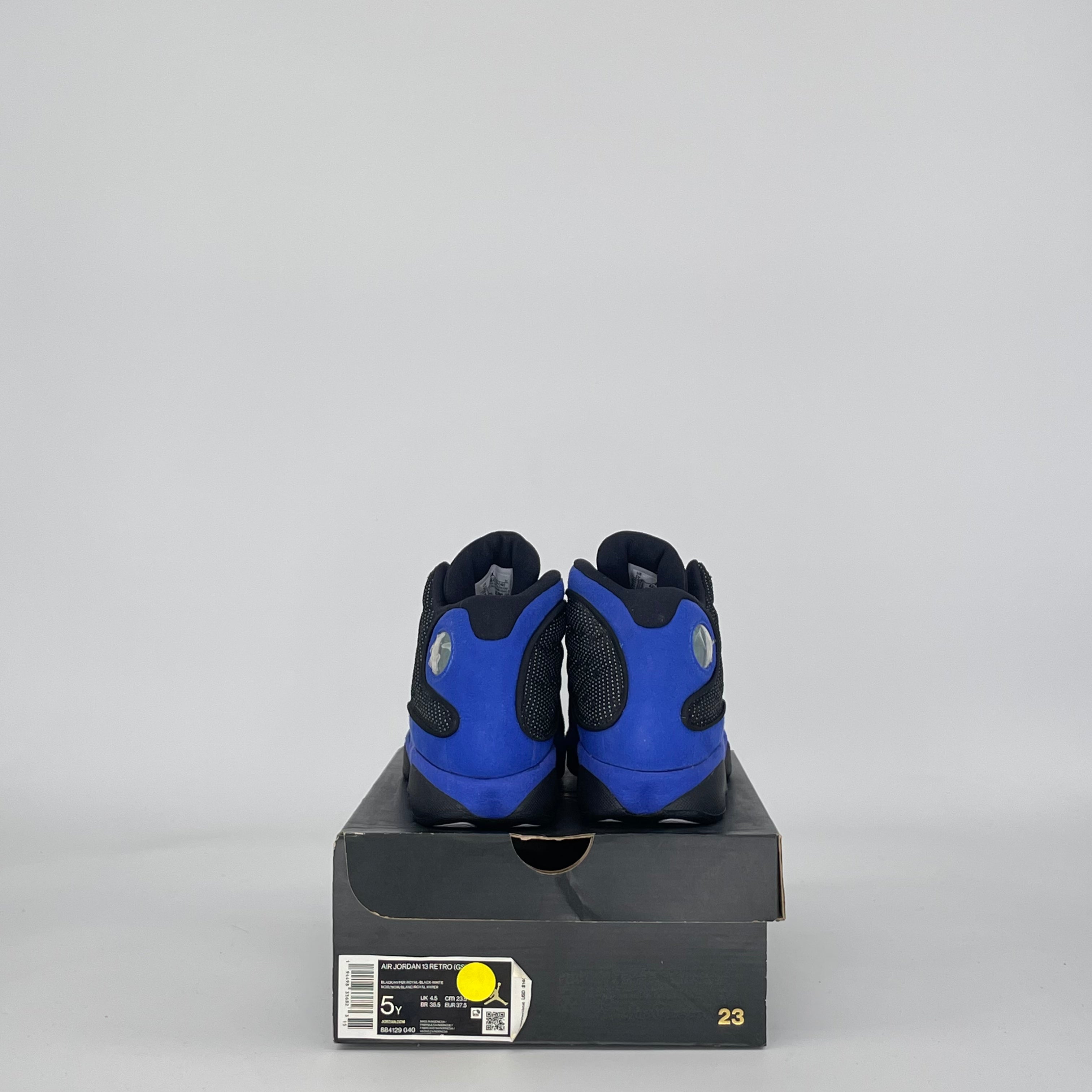 AIR JORDAN 13 BLACK HYPER ROYAL 884129-040 SIZE 5/6.5W GS