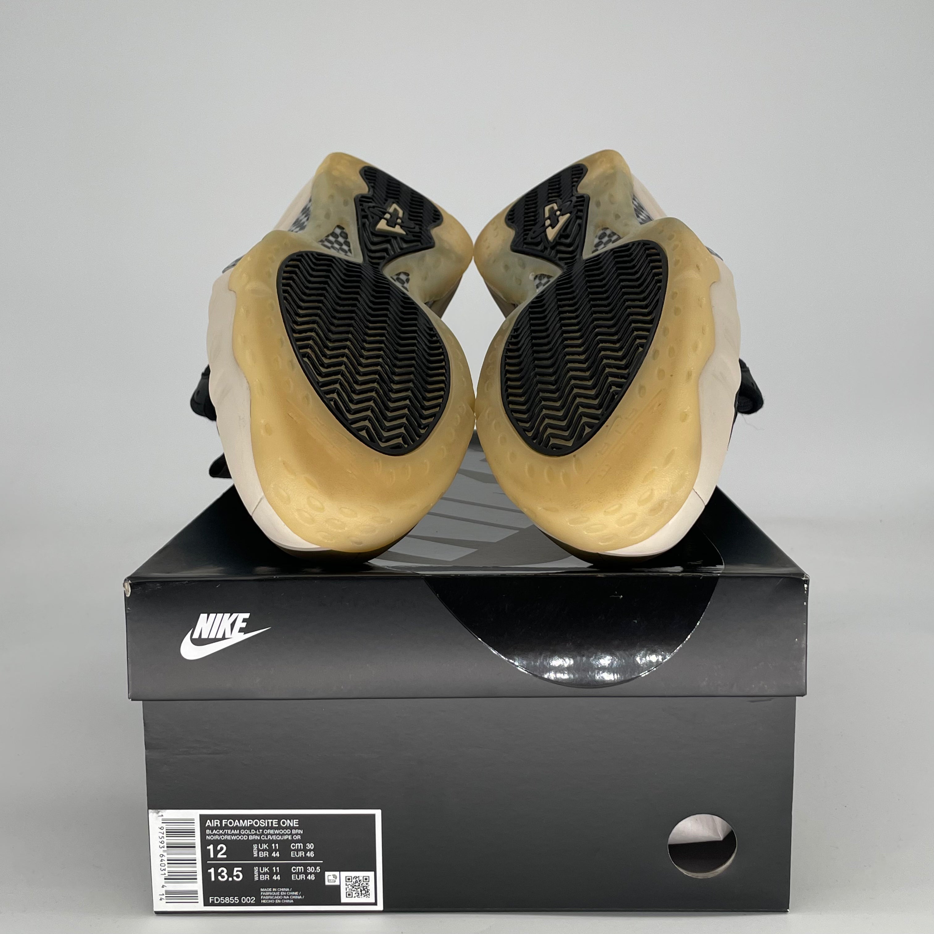 NIKE AIR FOAMPOSITE ONE LIGHT OREWOOD BROWN FD5855-002 SIZE 12/13.5W