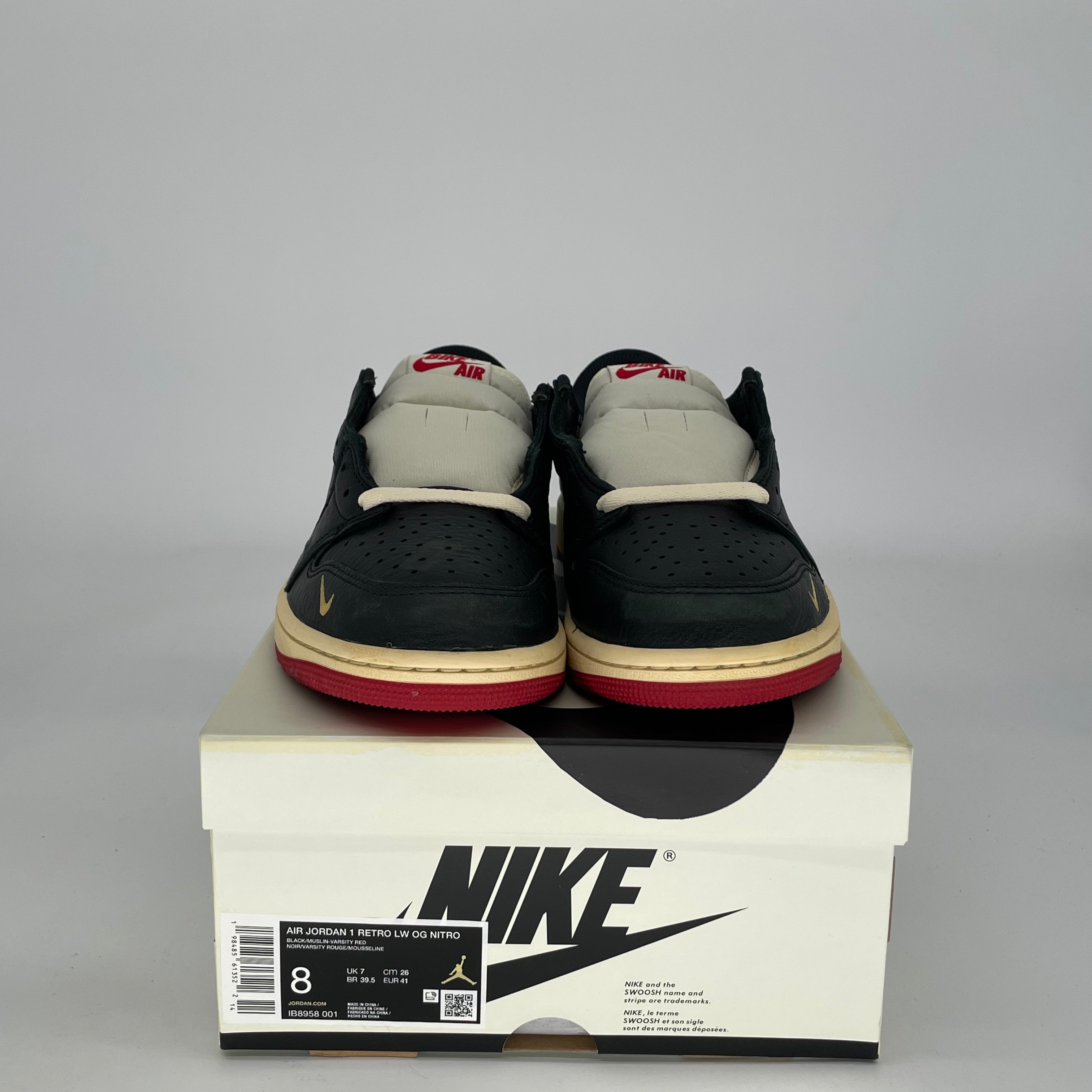 AIR JORDAN 1 LOW X NIGEL SYLVESTER BETTER WITH TIME IB8958-001 SIZE 8/9.5W