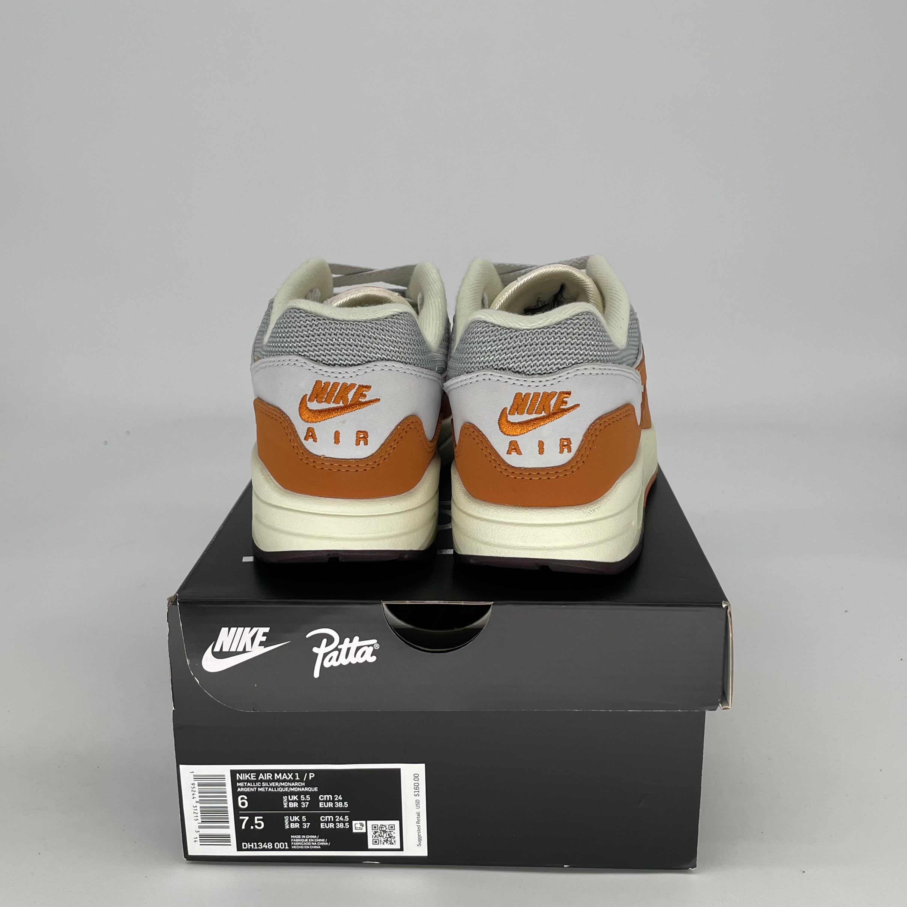 NIKE AIR MAX 1 PATTA WAVES MONARCH SIZE 6/7.5W DH1348-001