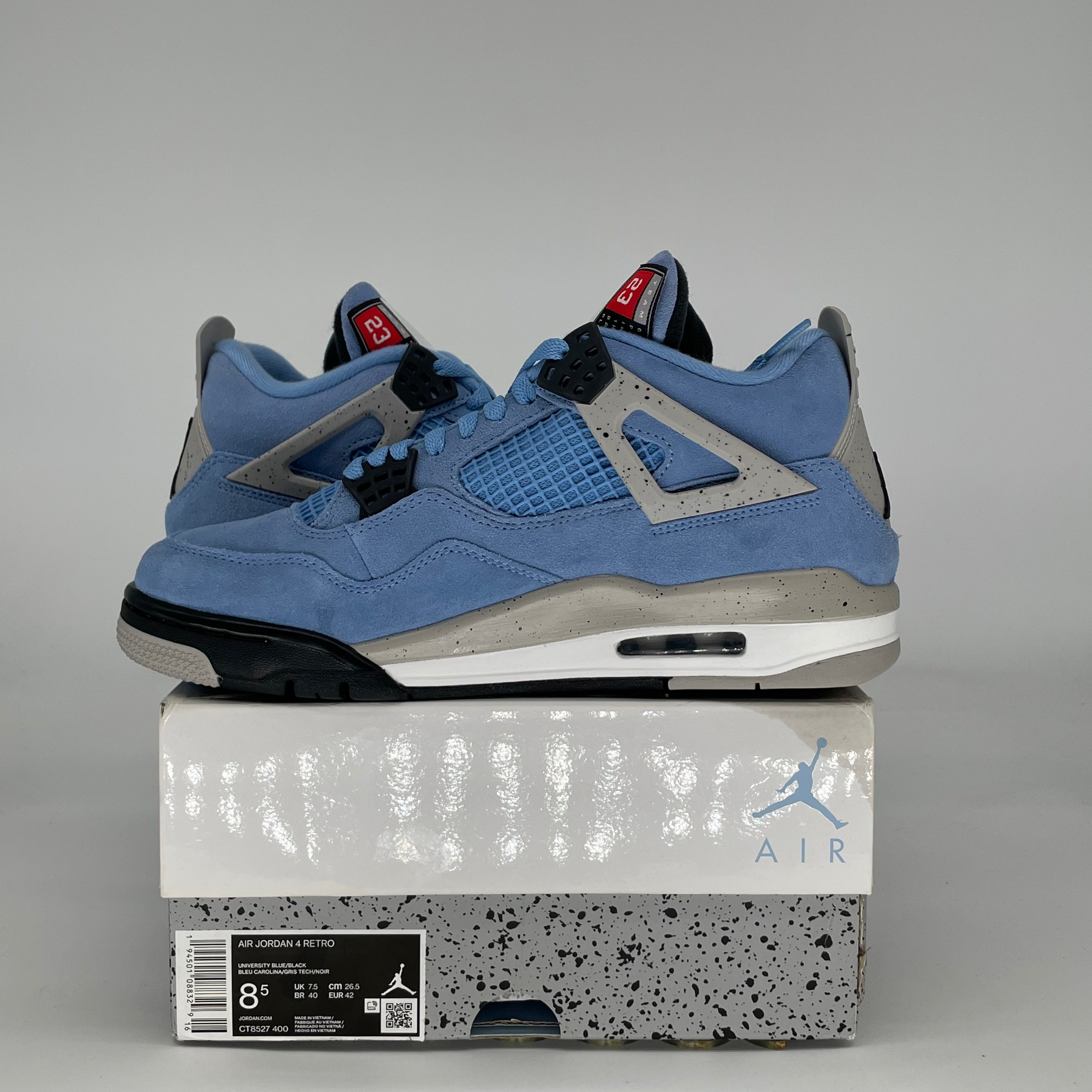 AIR JORDAN 4 UNIVERSITY BLUE CT8527-400 SIZE 8.5/10W