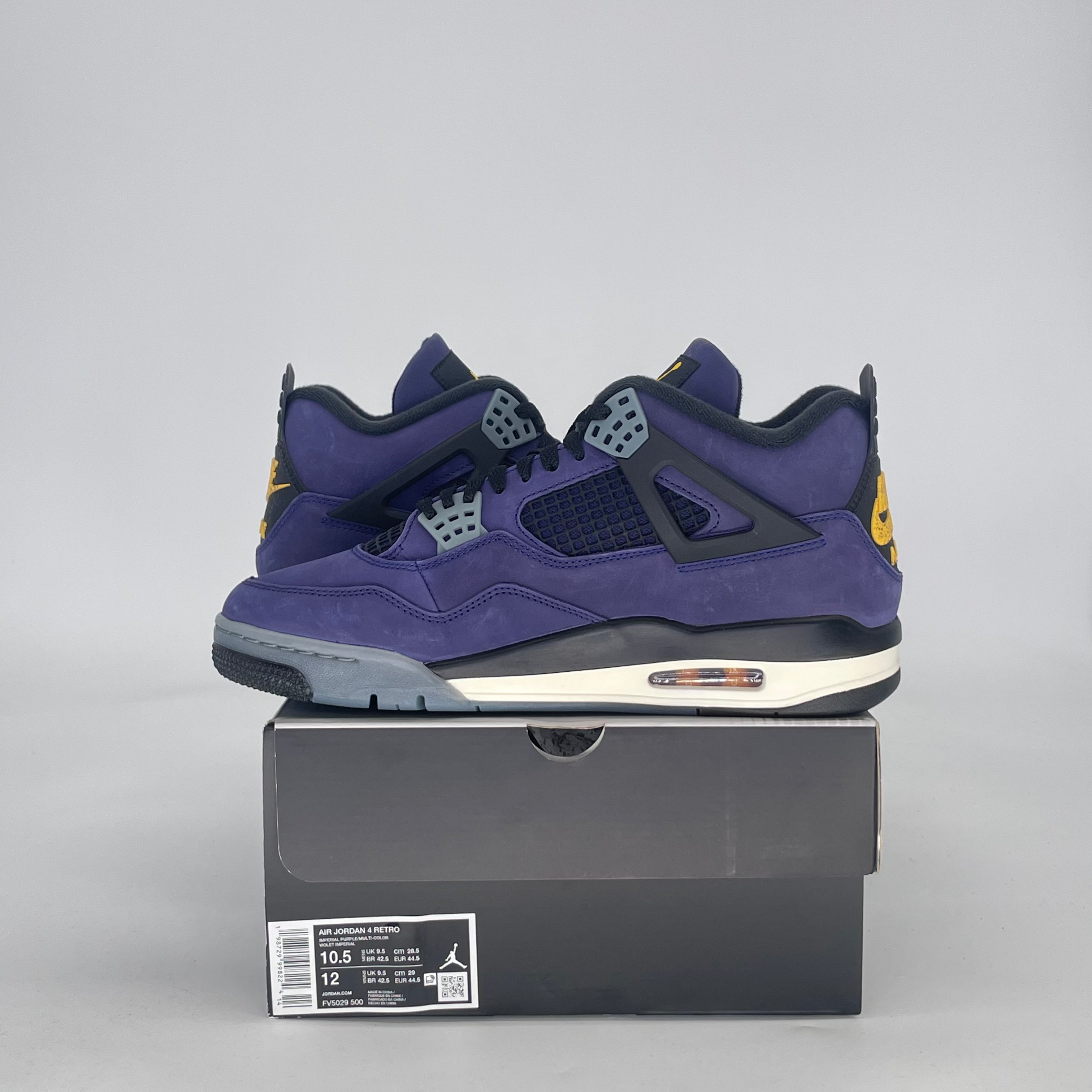AIR JORDAN 4 LAKERS FV5029-500 SIZE 10.5/12W