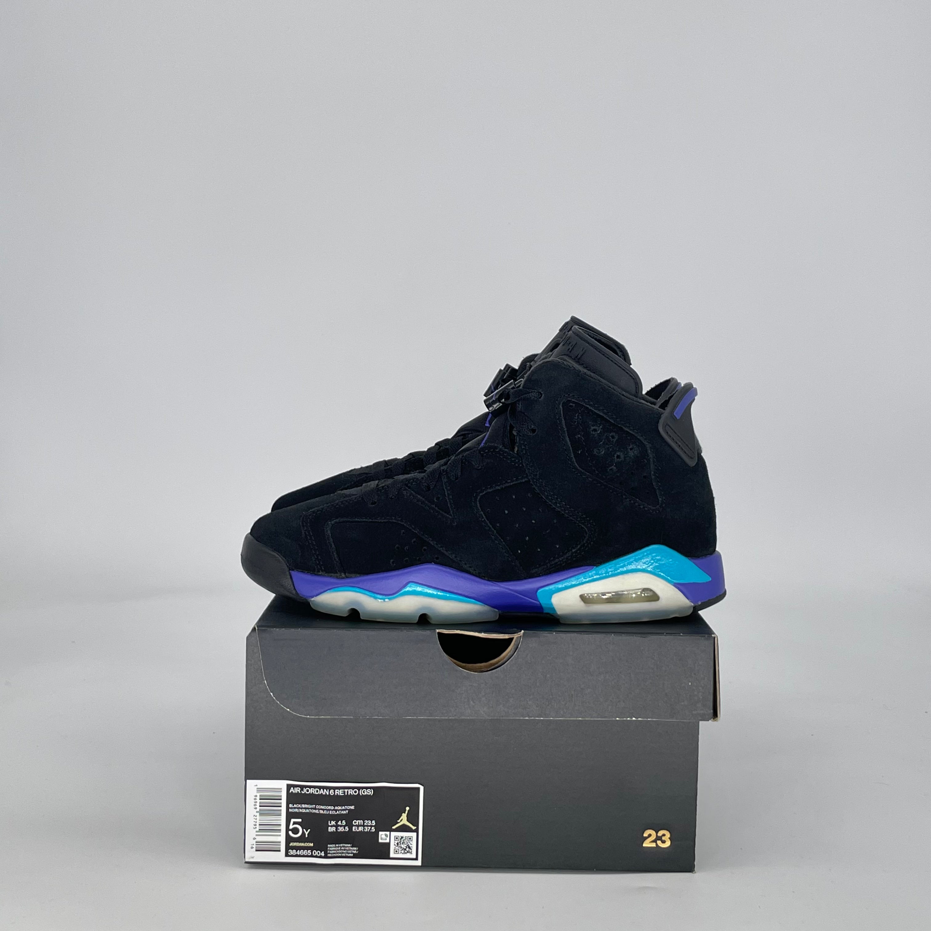 AIR JORDAN 6 AQUA 384665-004 SIZE 5/6.5W GS