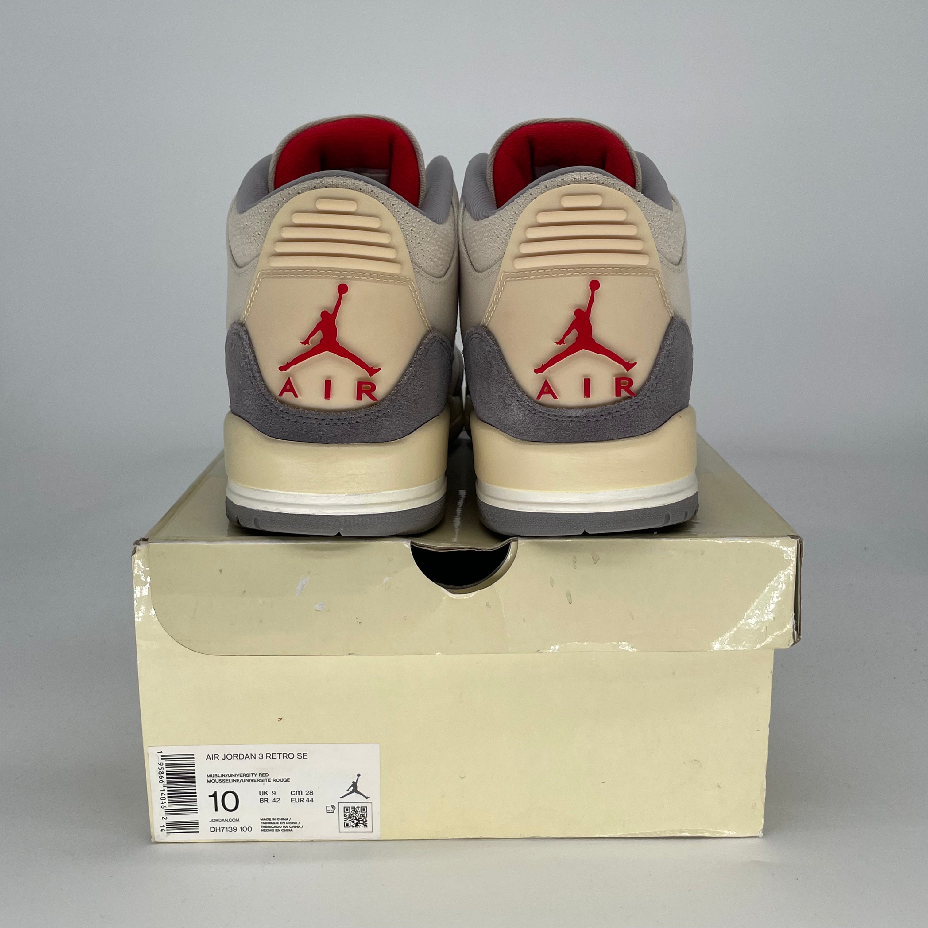 AIR JORDAN 3 MUSLIN DH7139-100 SIZE 10/11.5W
