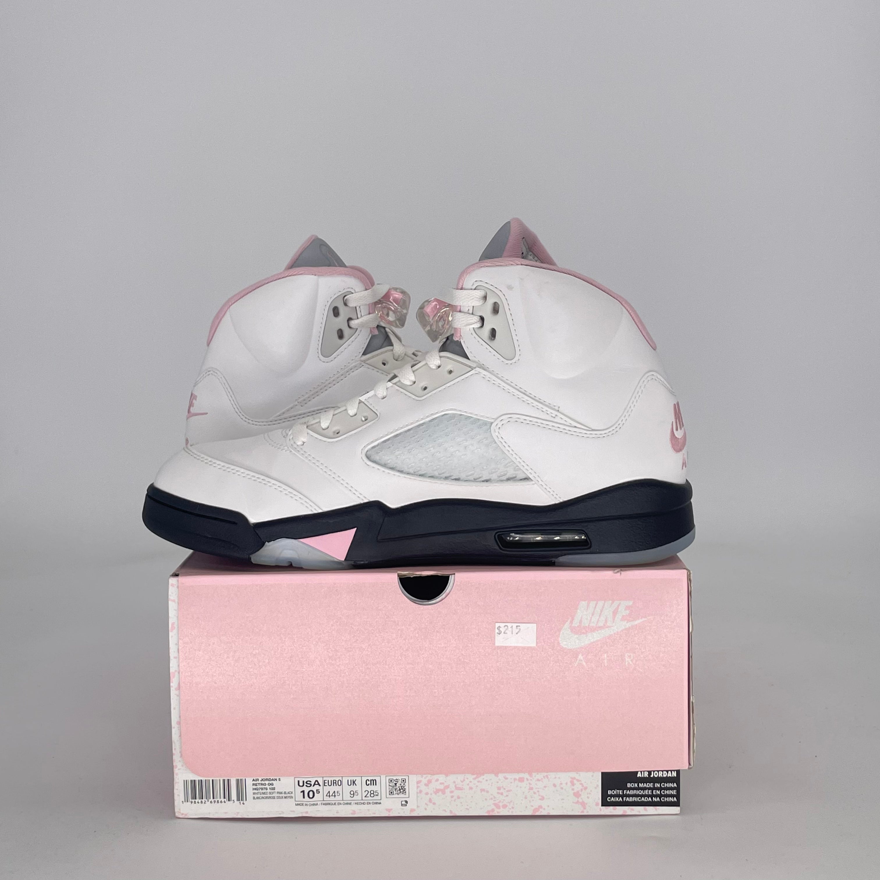 AIR JORDAN 5 MEDIUM SOFT PINK HQ7978-102 SIZE 10.5/12W