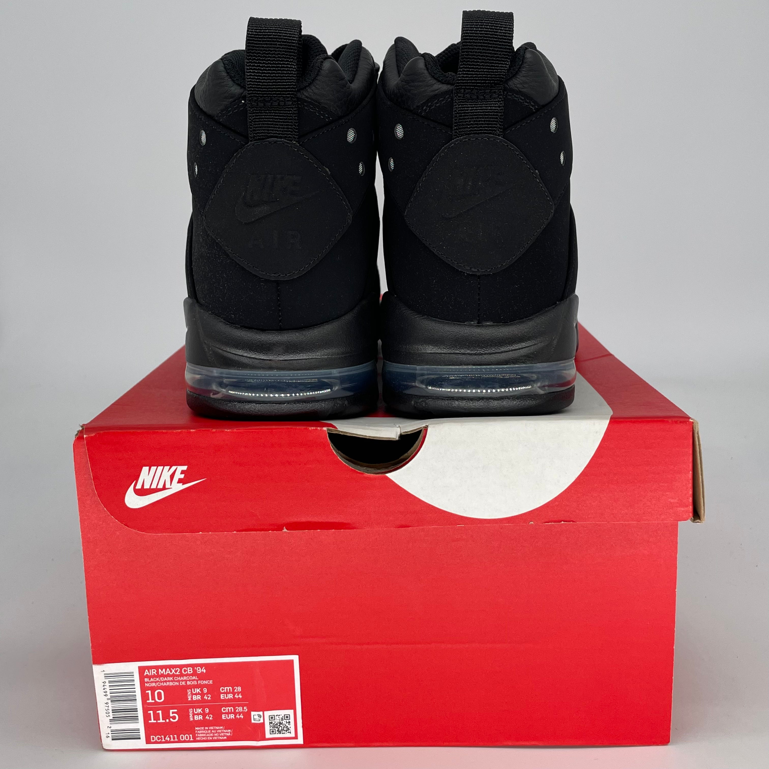 NIKE AIR MAX 2 CB 94 TRIPLE BLACK DC1411-001 SIZE 10/11.5W