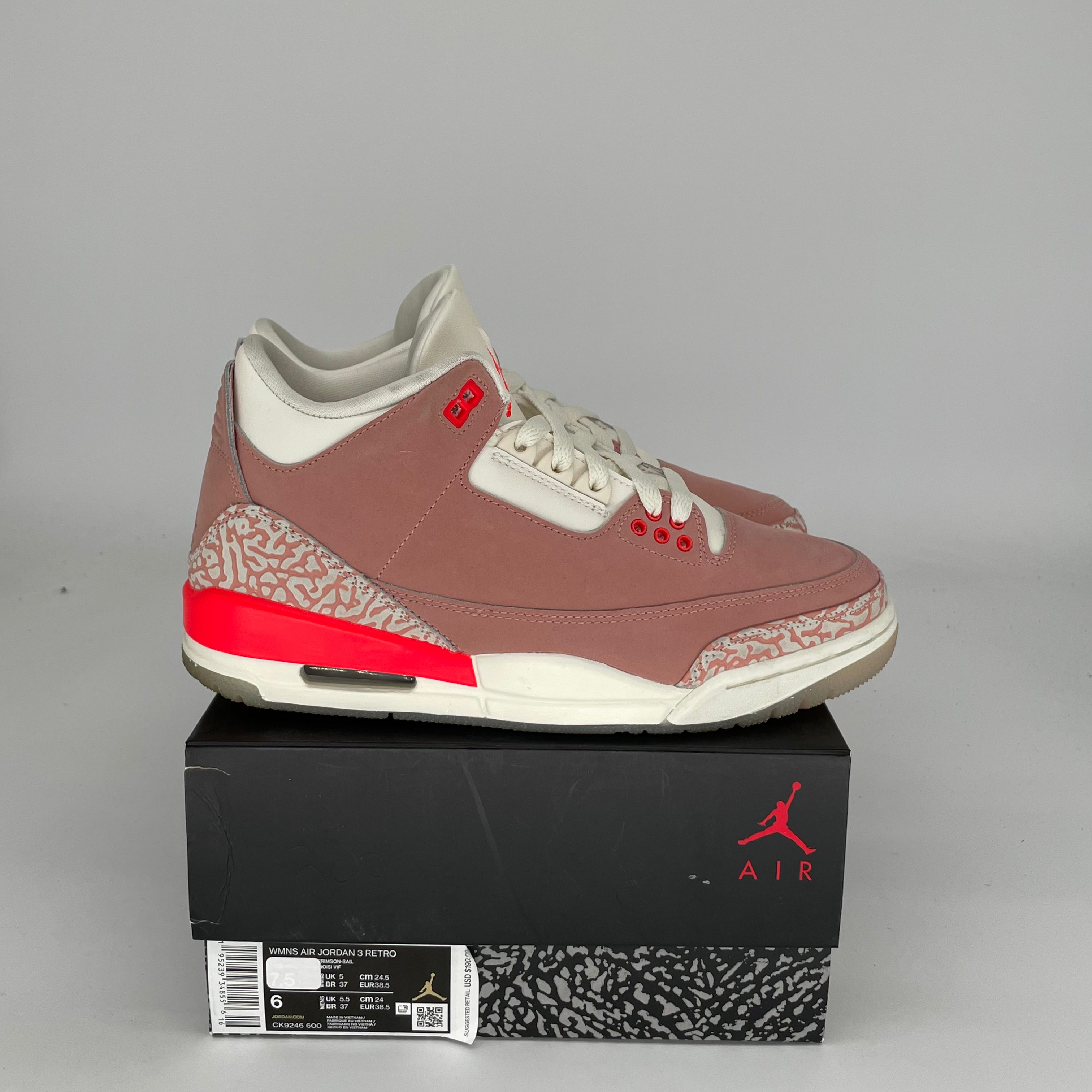 AIR JORDAN 3 RUST PINK W SIZE 6/7.5W CK9246-600