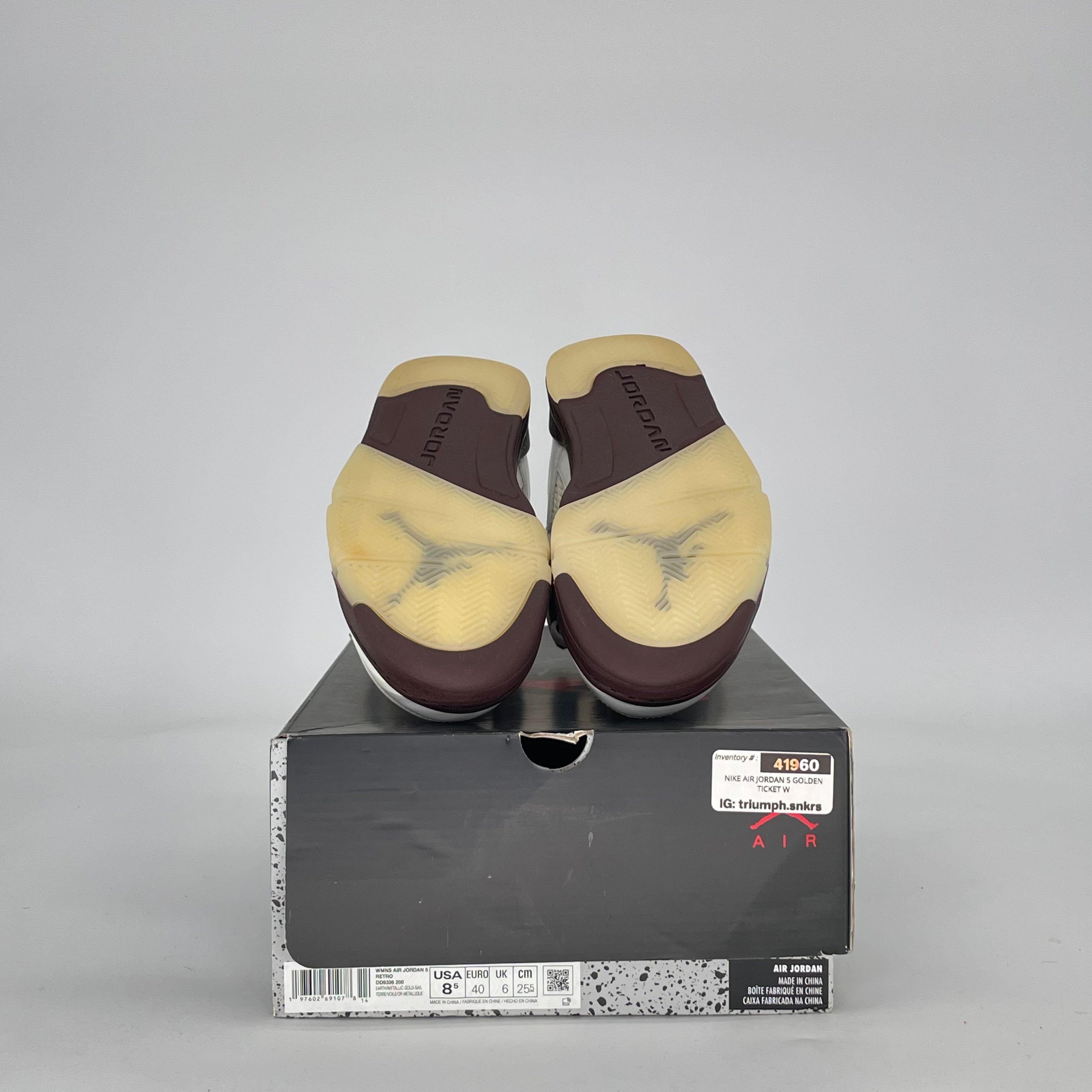 AIR JORDAN 5 GOLDEN TICKET DD9336-200 SIZE 7/8.5W GS