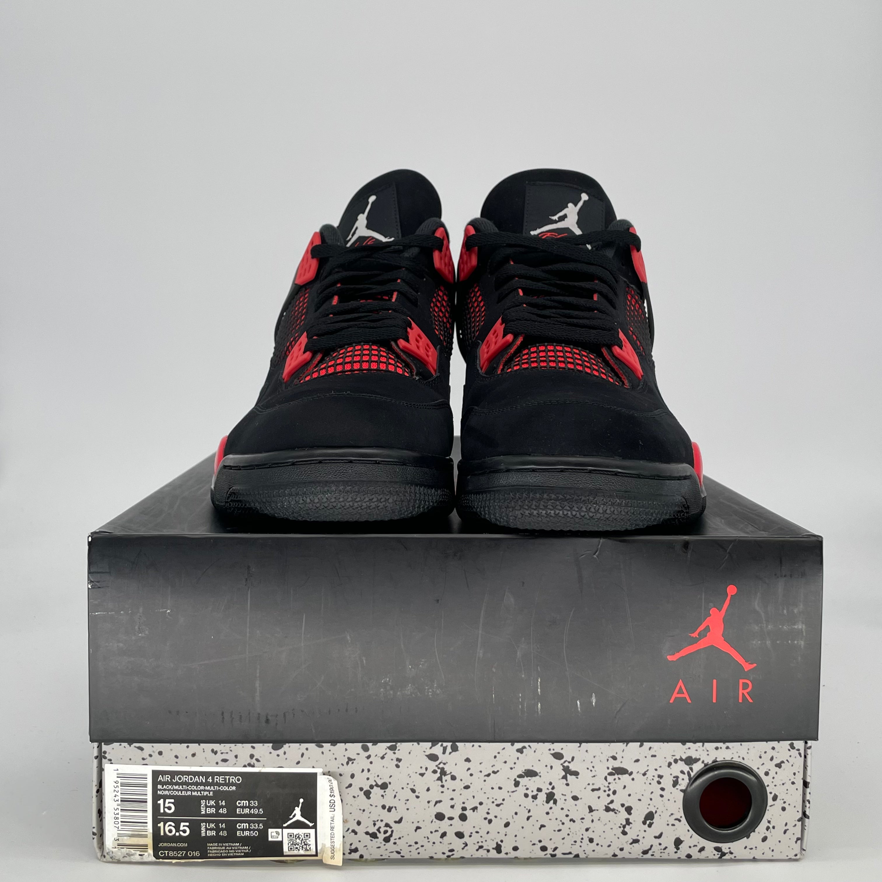 AIR JORDAN 4 RED THUNDER CT8527-016 SIZE 15/16.5W