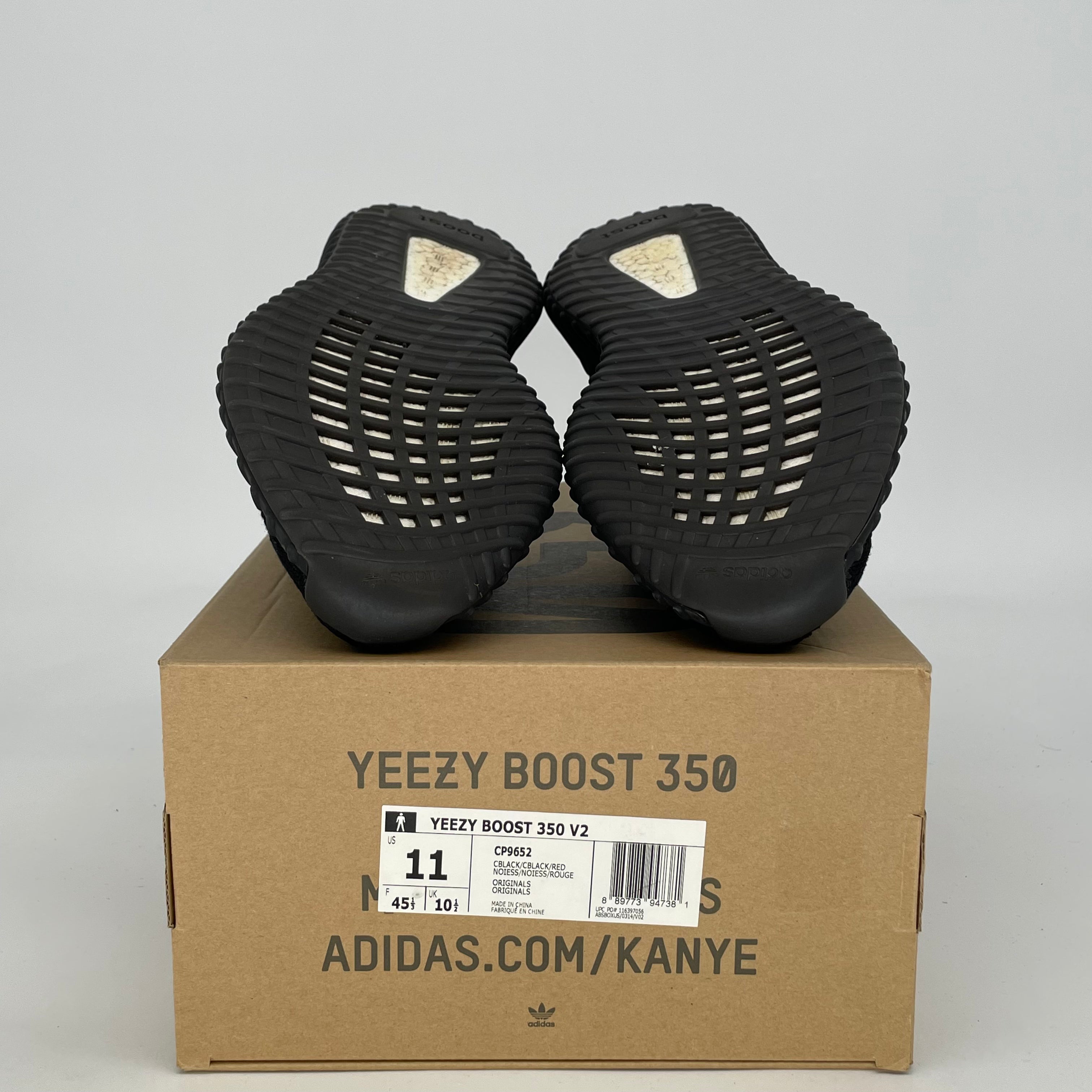ADIDAS YEEZY 350 V2 BLACK RED CP9652 SIZE 11/12.5W