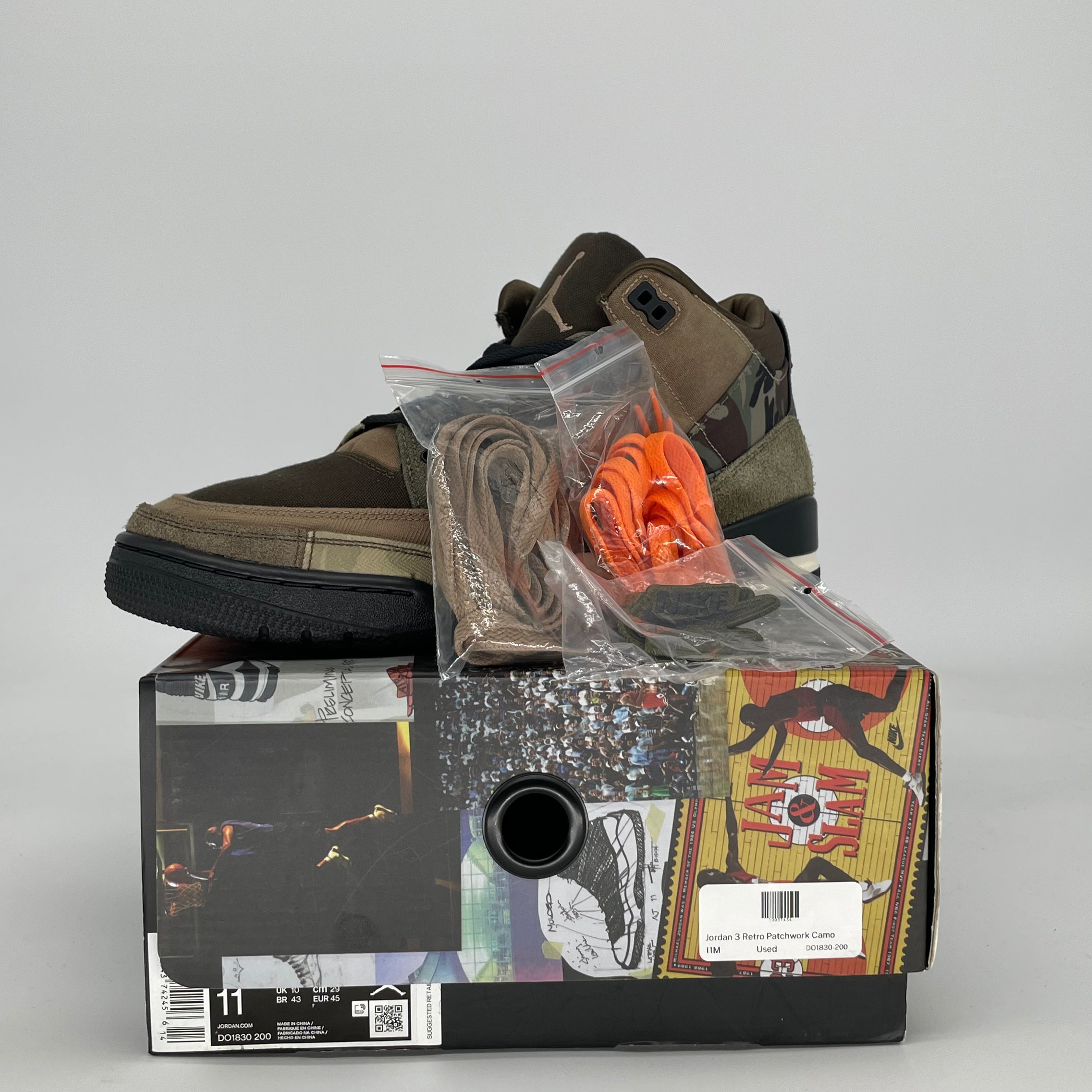 AIR JORDAN 3 PATCHWORK CAMO DO1830-200 SIZE 11/12.5W
