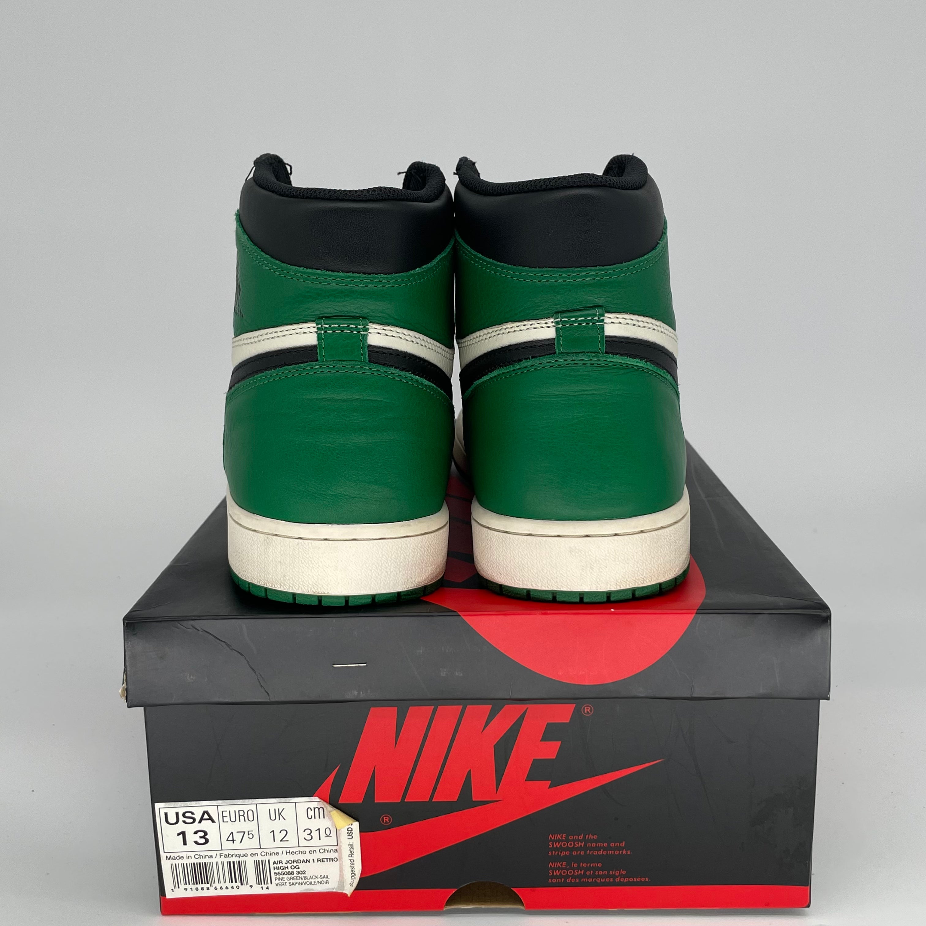 AIR JORDAN 1 PINE GREEN 555088-302 SIZE 13/14.5W