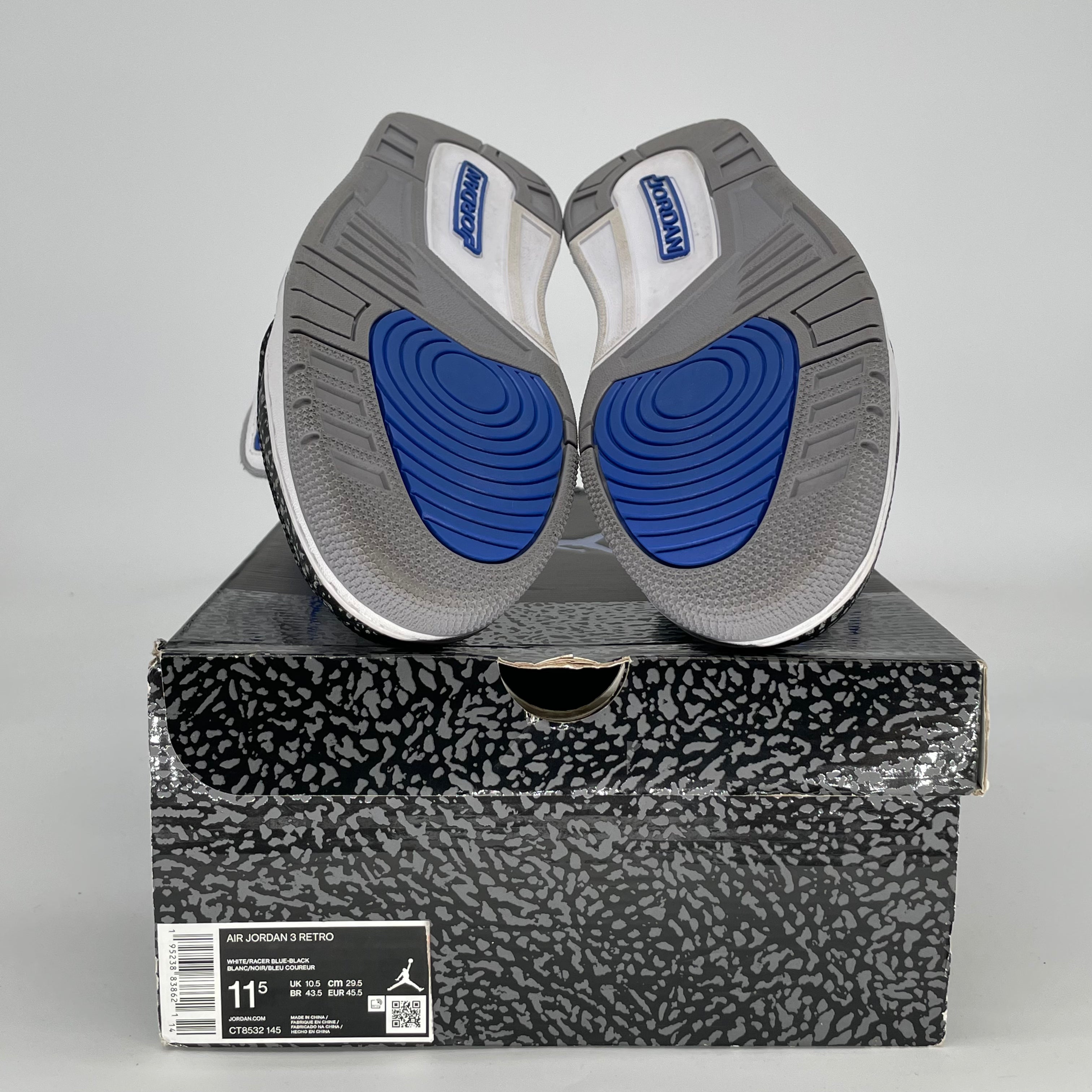 AIR JORDAN 3 RACER BLUE CT8532-145 SIZE 11.5/13W