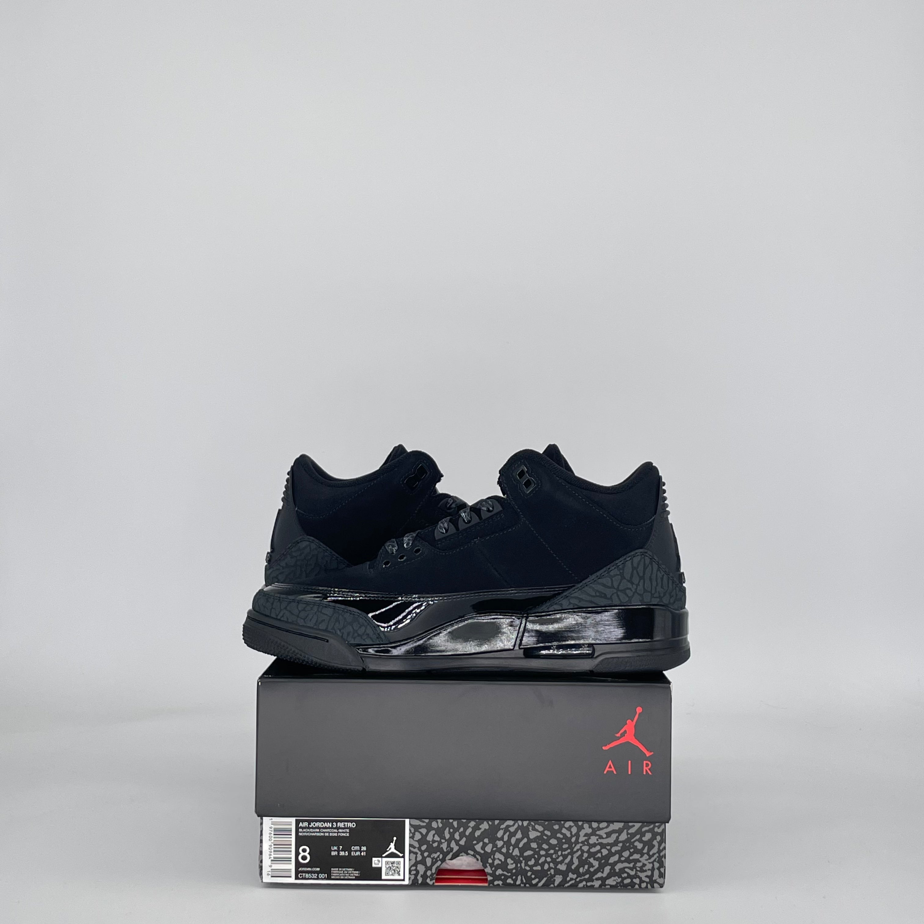 AIR JORDAN 3 BLACK CAT CT8532-001 SIZE 8/9.5W