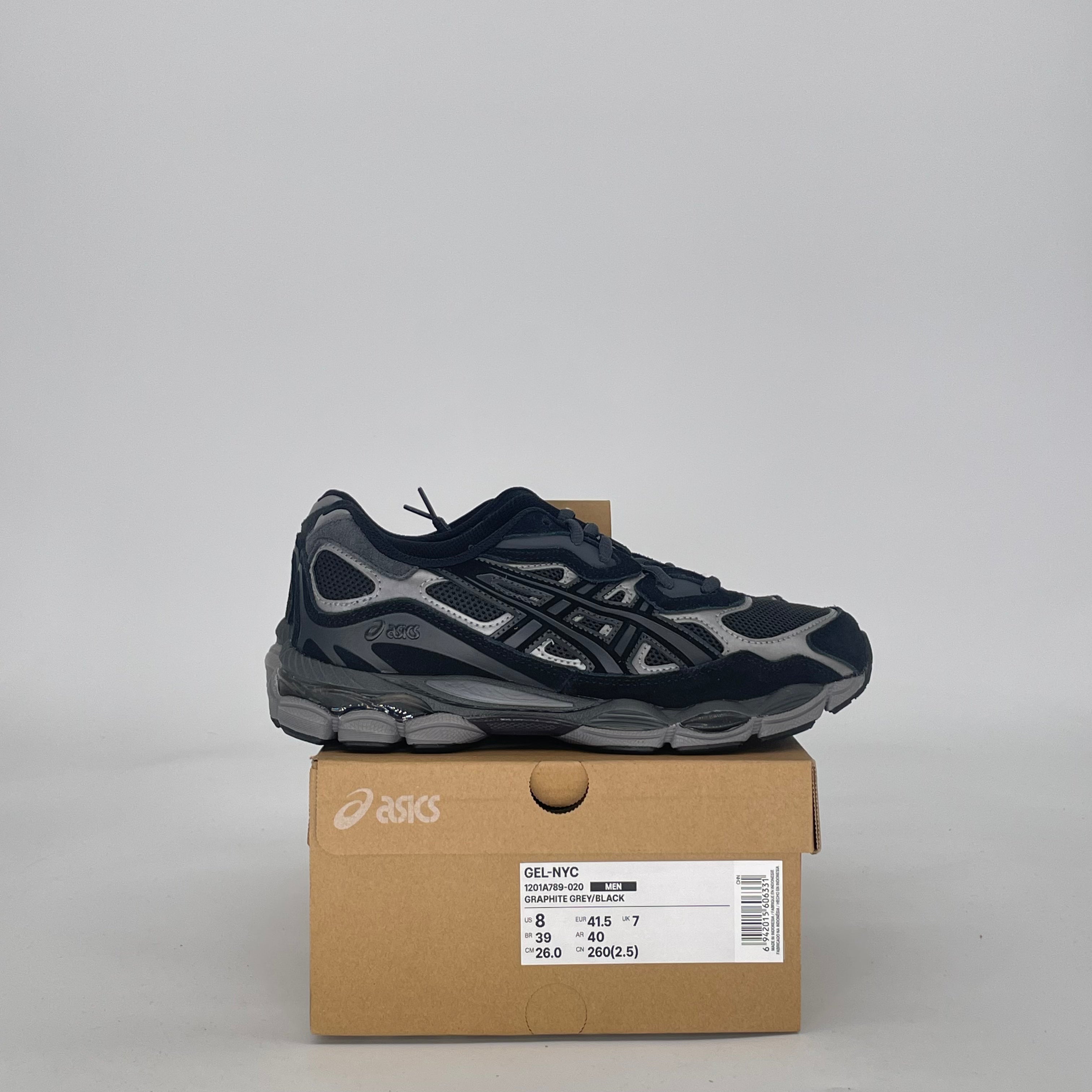 ASICS GEL-NYC GRAPHITE GREY BLACK 1201A789-020 SIZE 8/9.5W
