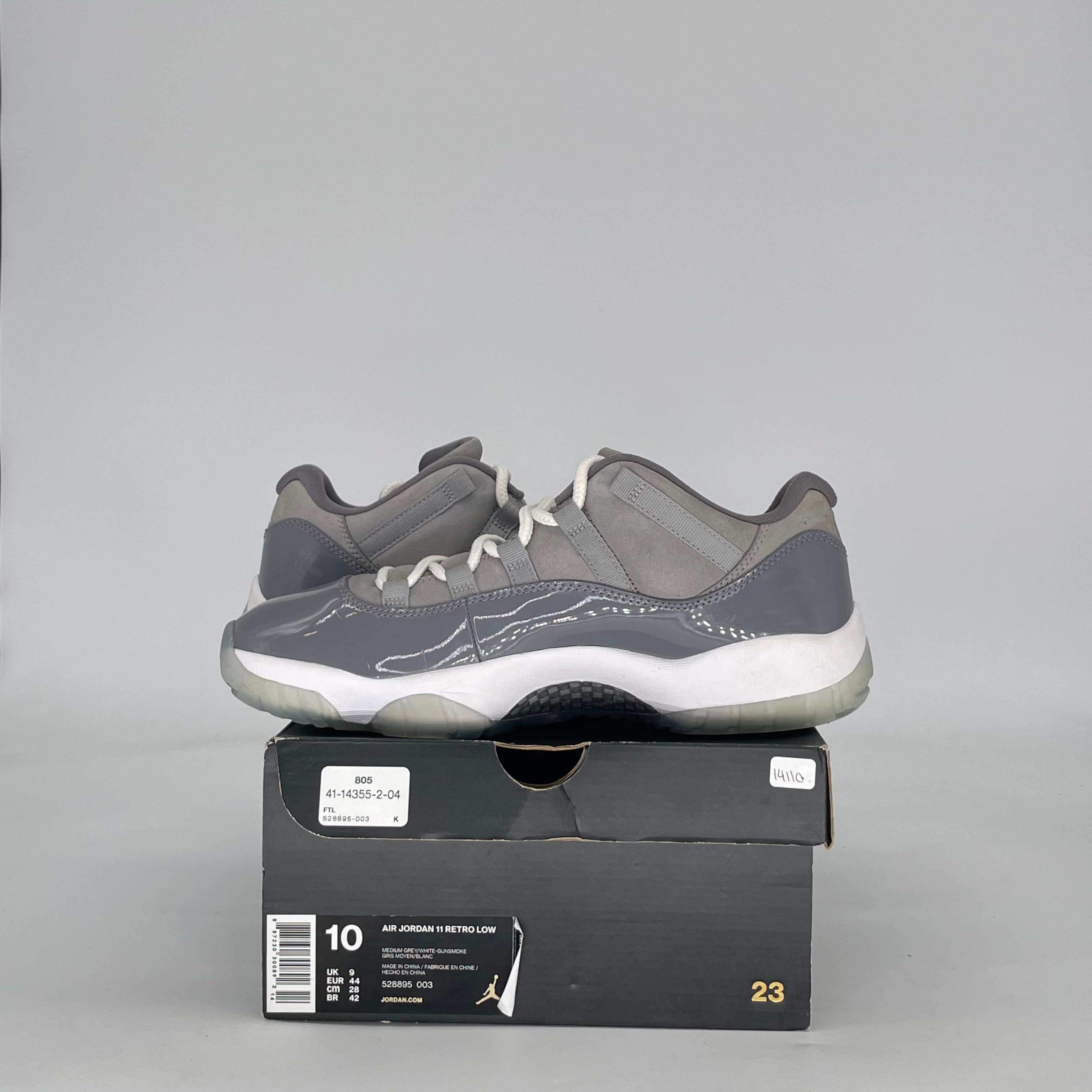 AIR JORDAN 11 LOW COOL GREY 528895-003 SIZE 10/11.5W