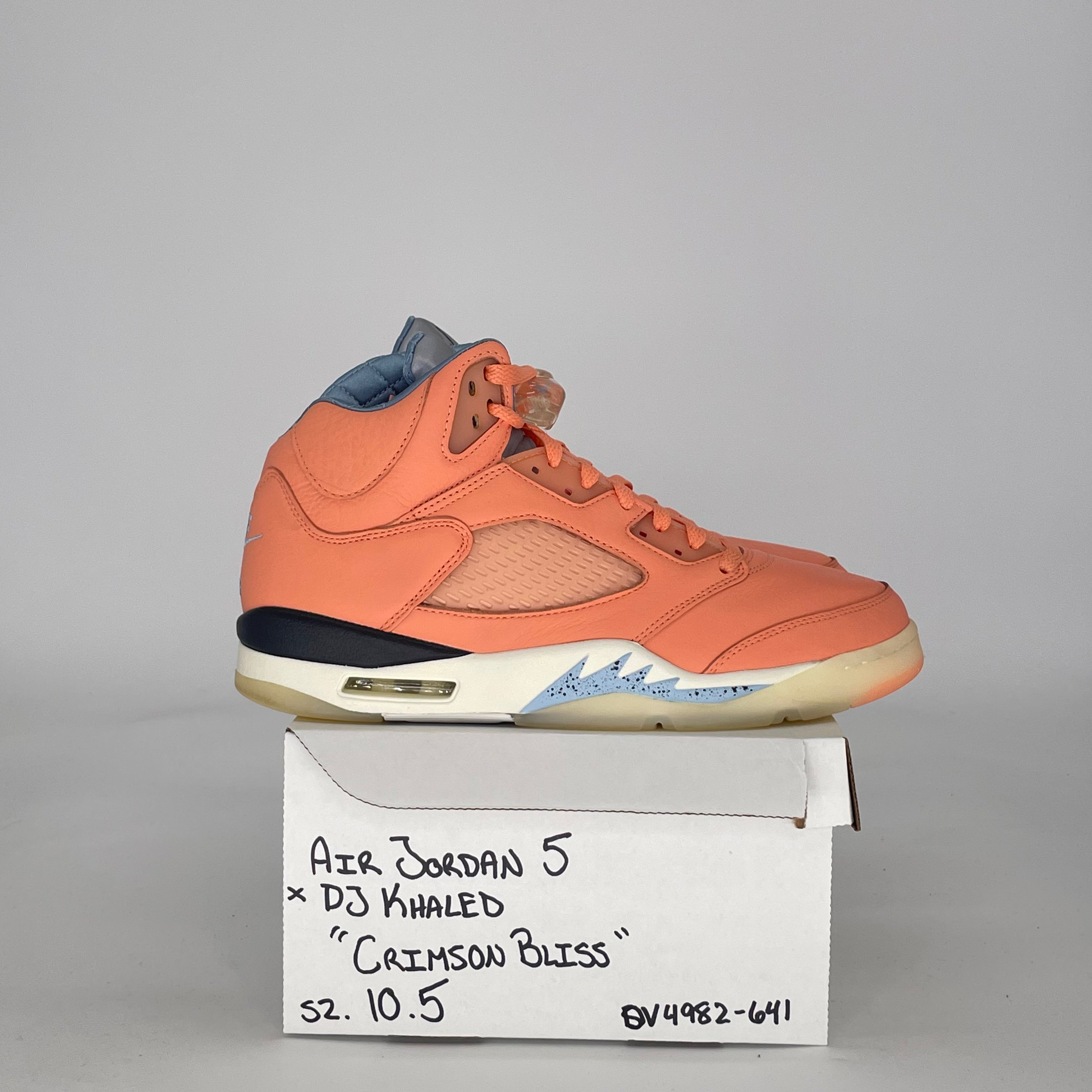 AIR JORDAN 5 DJ KHALED WE THE BEST CRIMSON BLISS DV4982-641 SIZE 10.5/12W