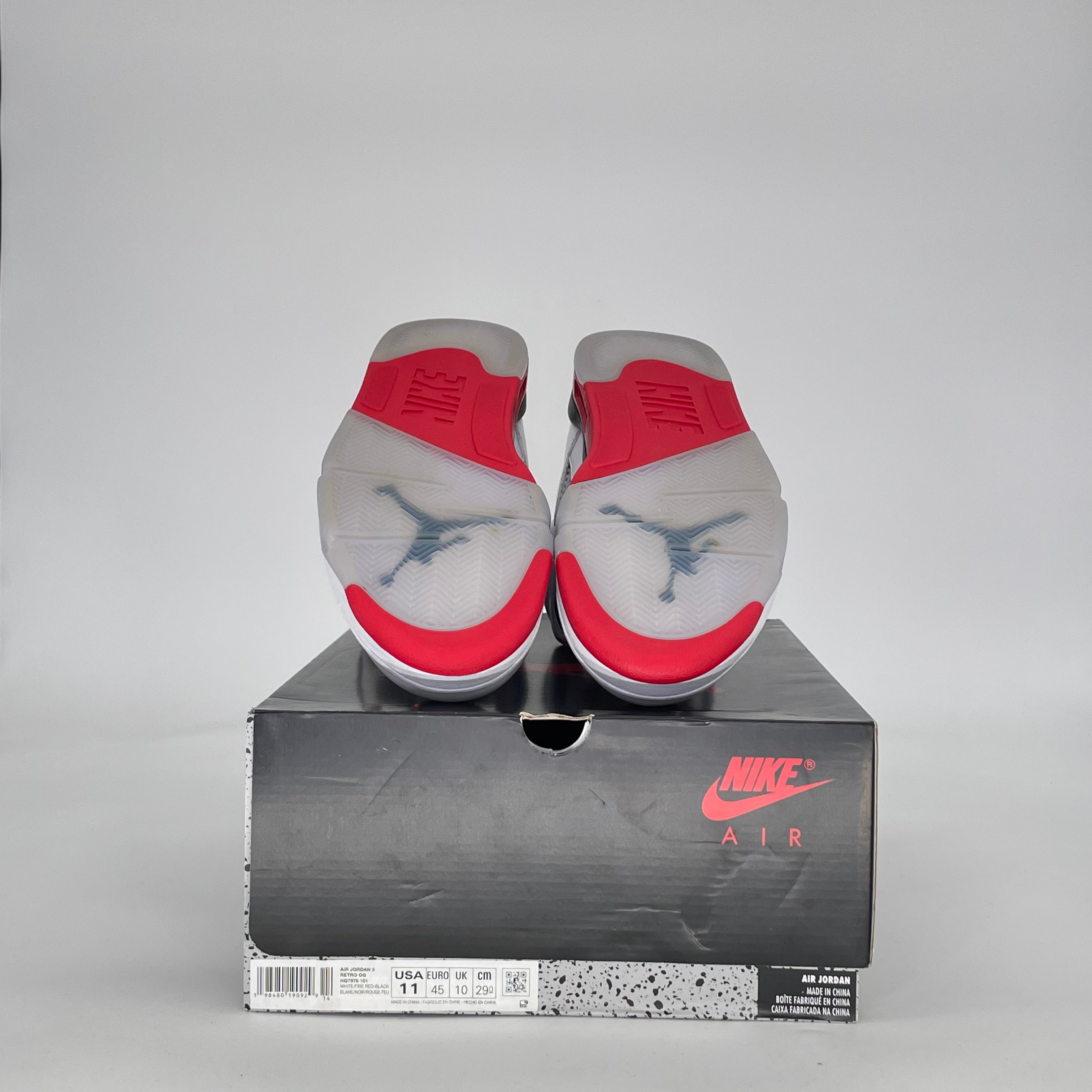AIR JORDAN 5 FIRE RED BLACK TONGUE HQ7978-101 SIZE 11/12.5W