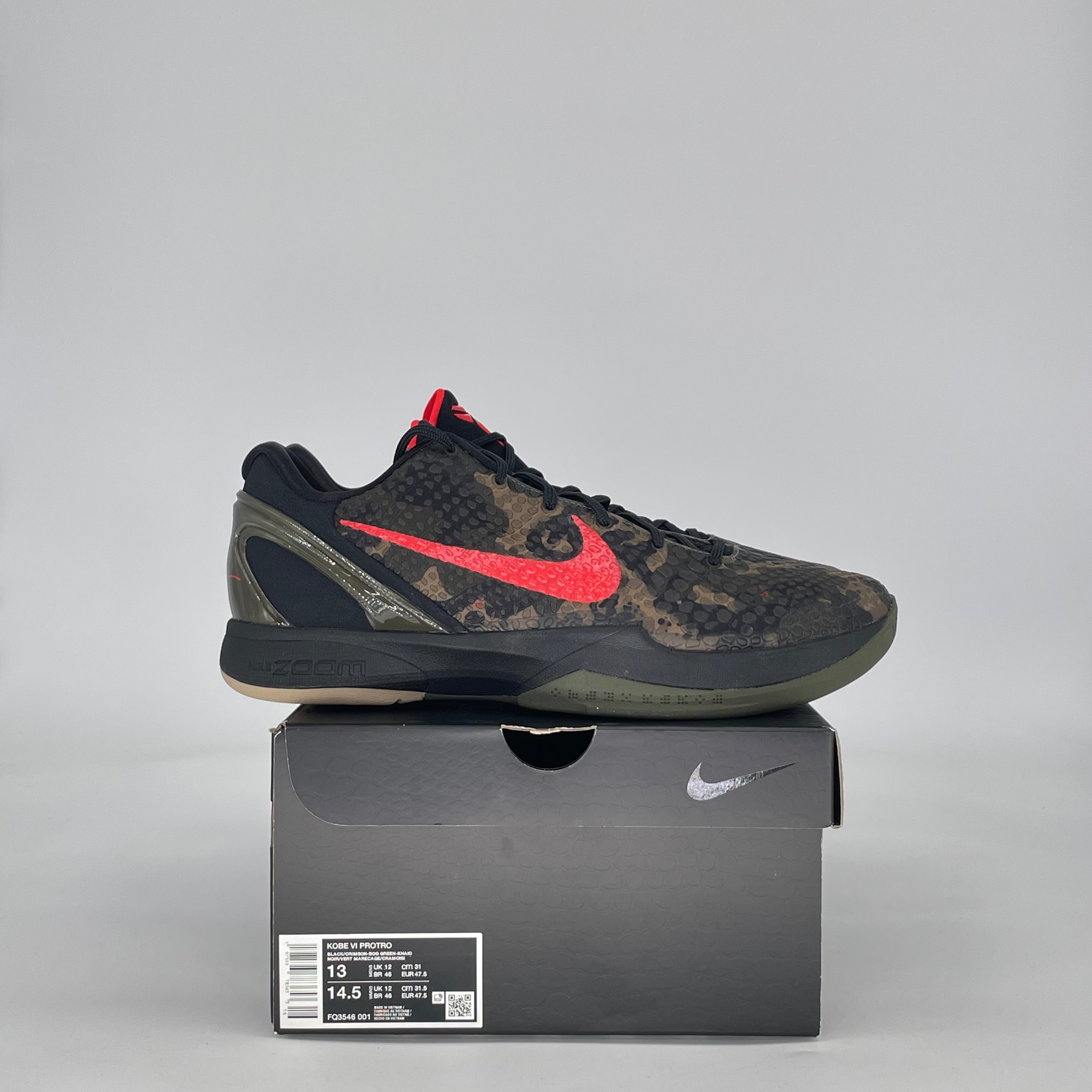 NIKE KOBE 6 PROTRO ITALIAN CAMO (2024) FQ3546-001 SIZE 13/14.5W