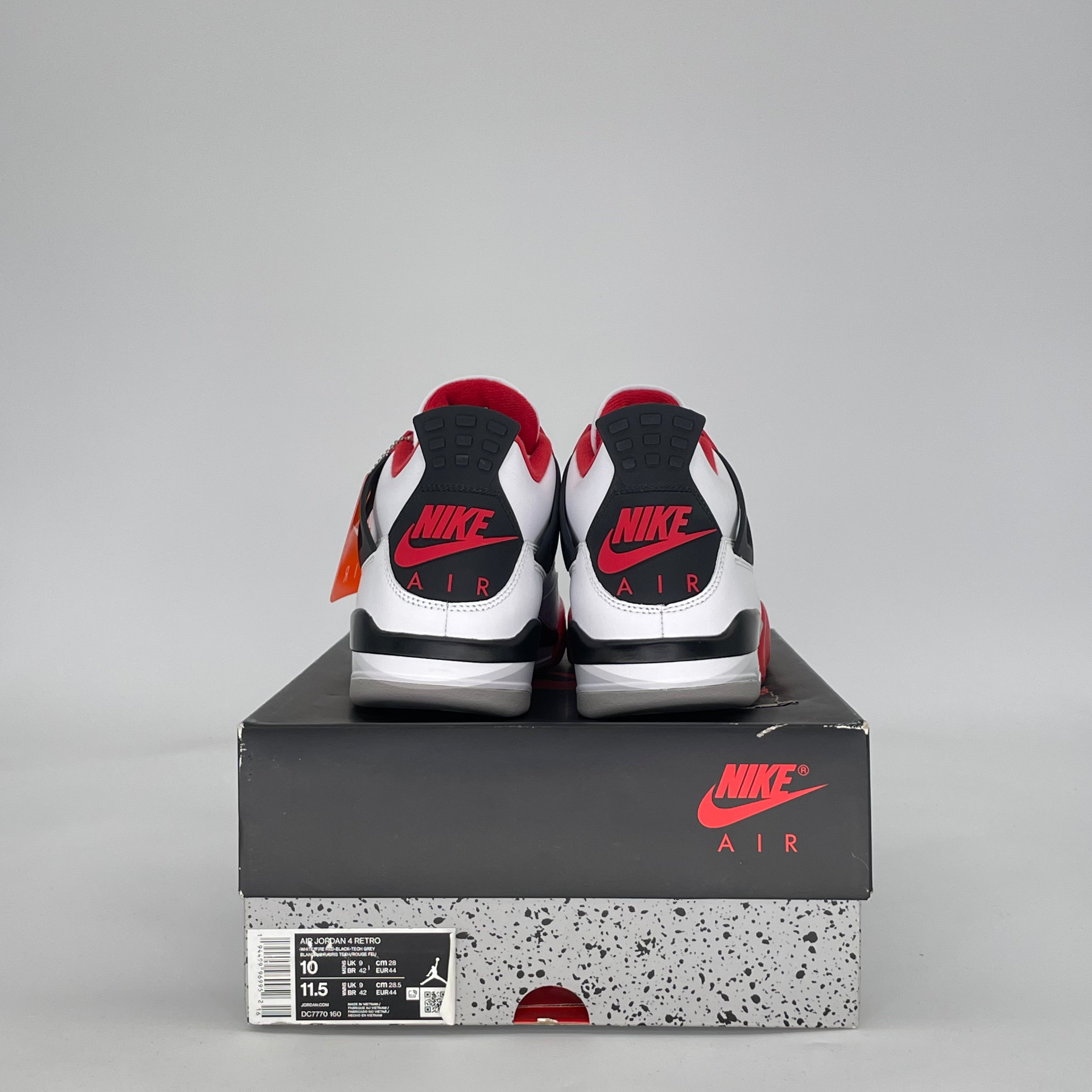 AIR JORDAN 4 FIRE RED (2020) DC7770-160 SIZE 10/11.5W
