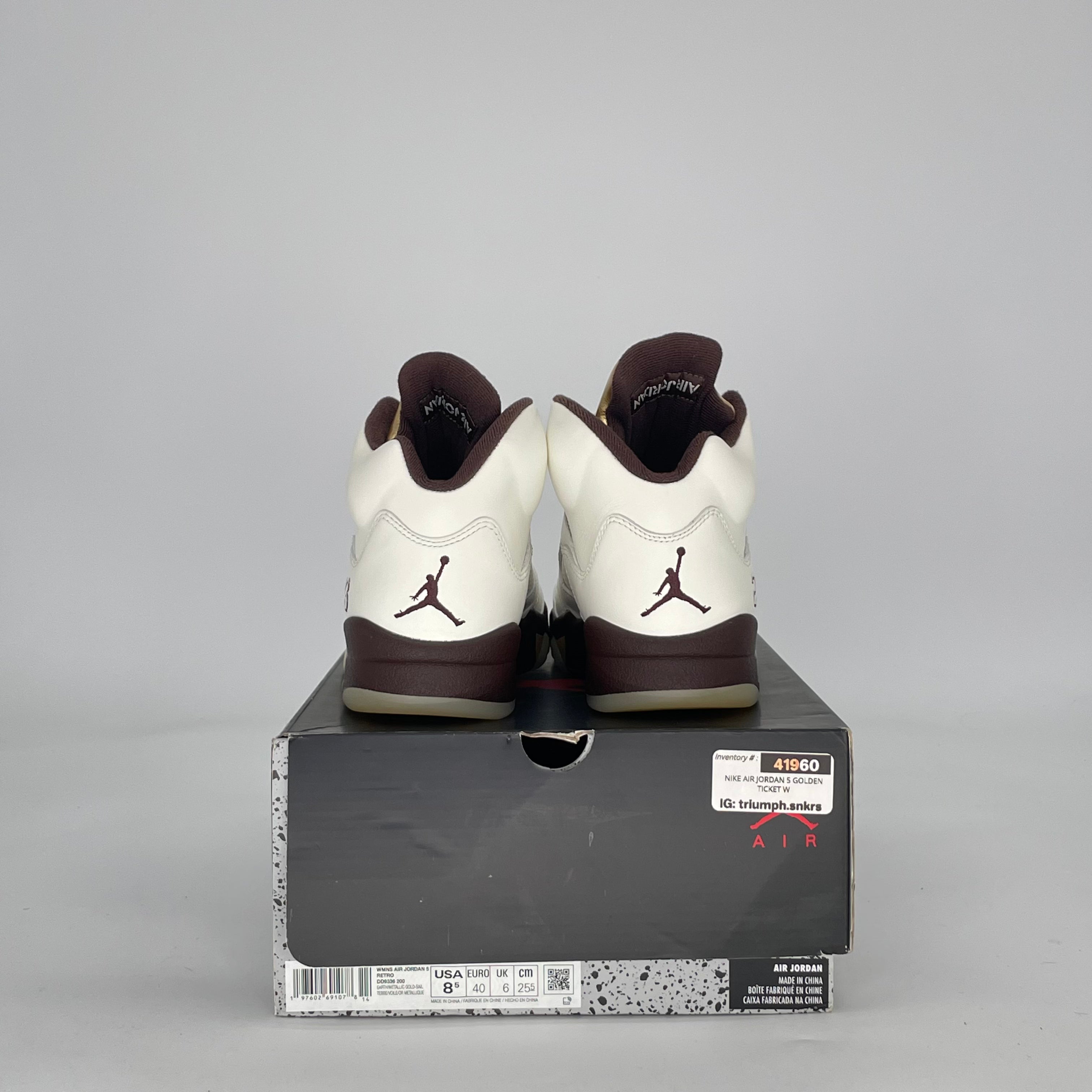 AIR JORDAN 5 GOLDEN TICKET DD9336-200 SIZE 7/8.5W GS