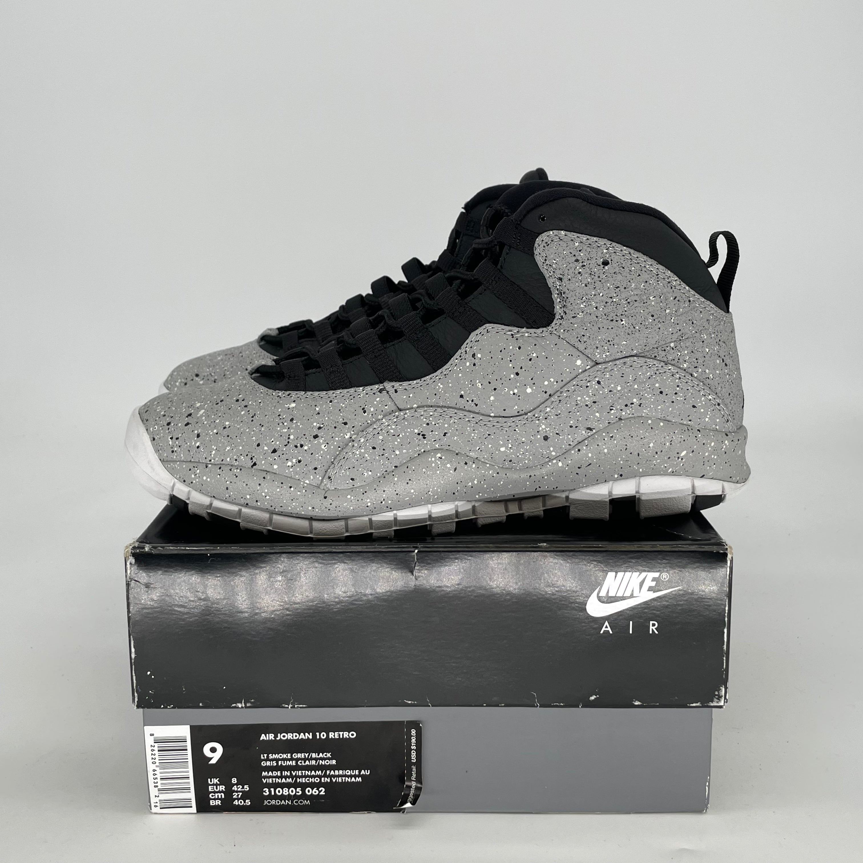 AIR JORDAN 10 LIGHT SMOKE GREY 310805-062 SIZE 9/10.5W