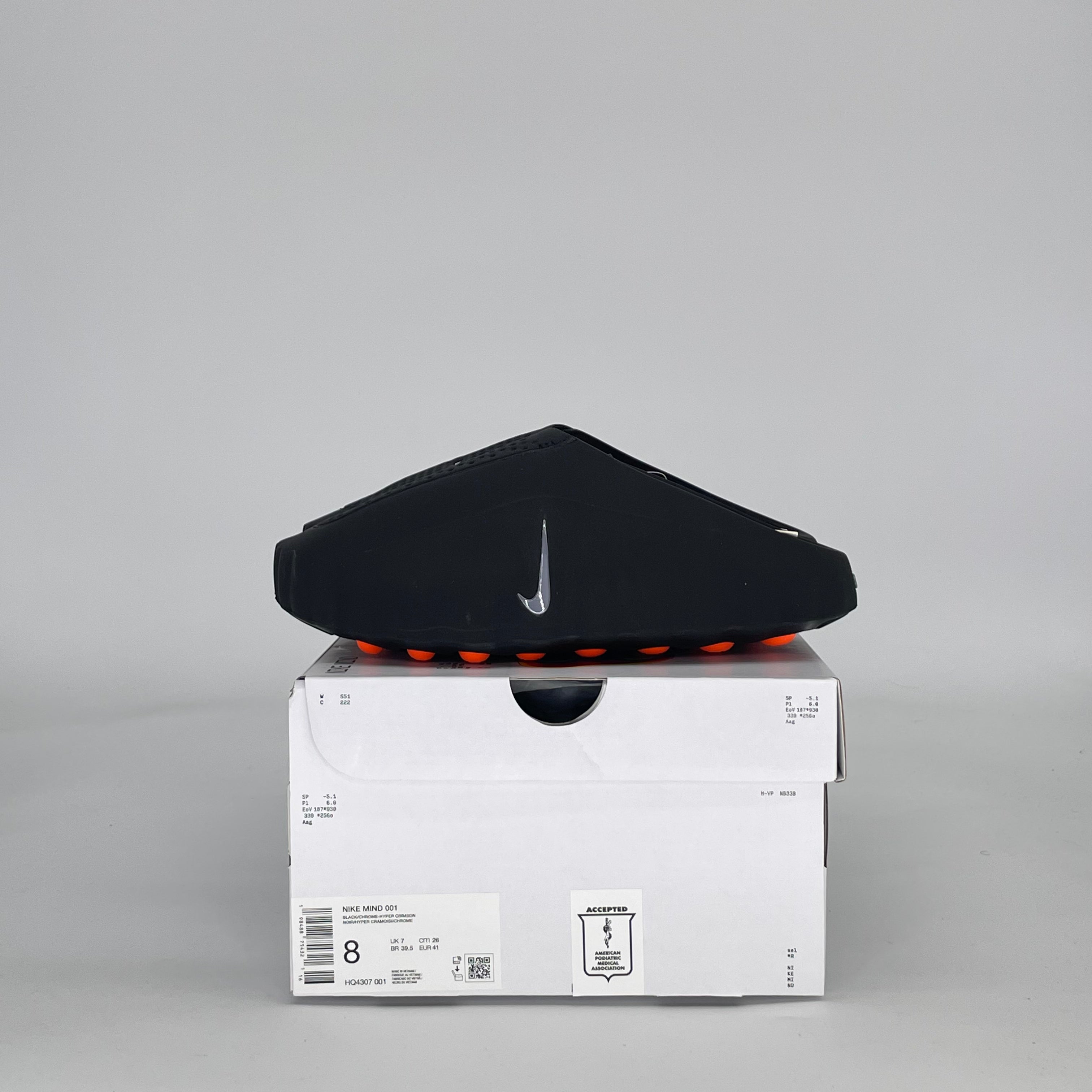 NIKE MIND 001 SLIDE BLACK CHROME HQ4307-001 SIZE 8/9.5W